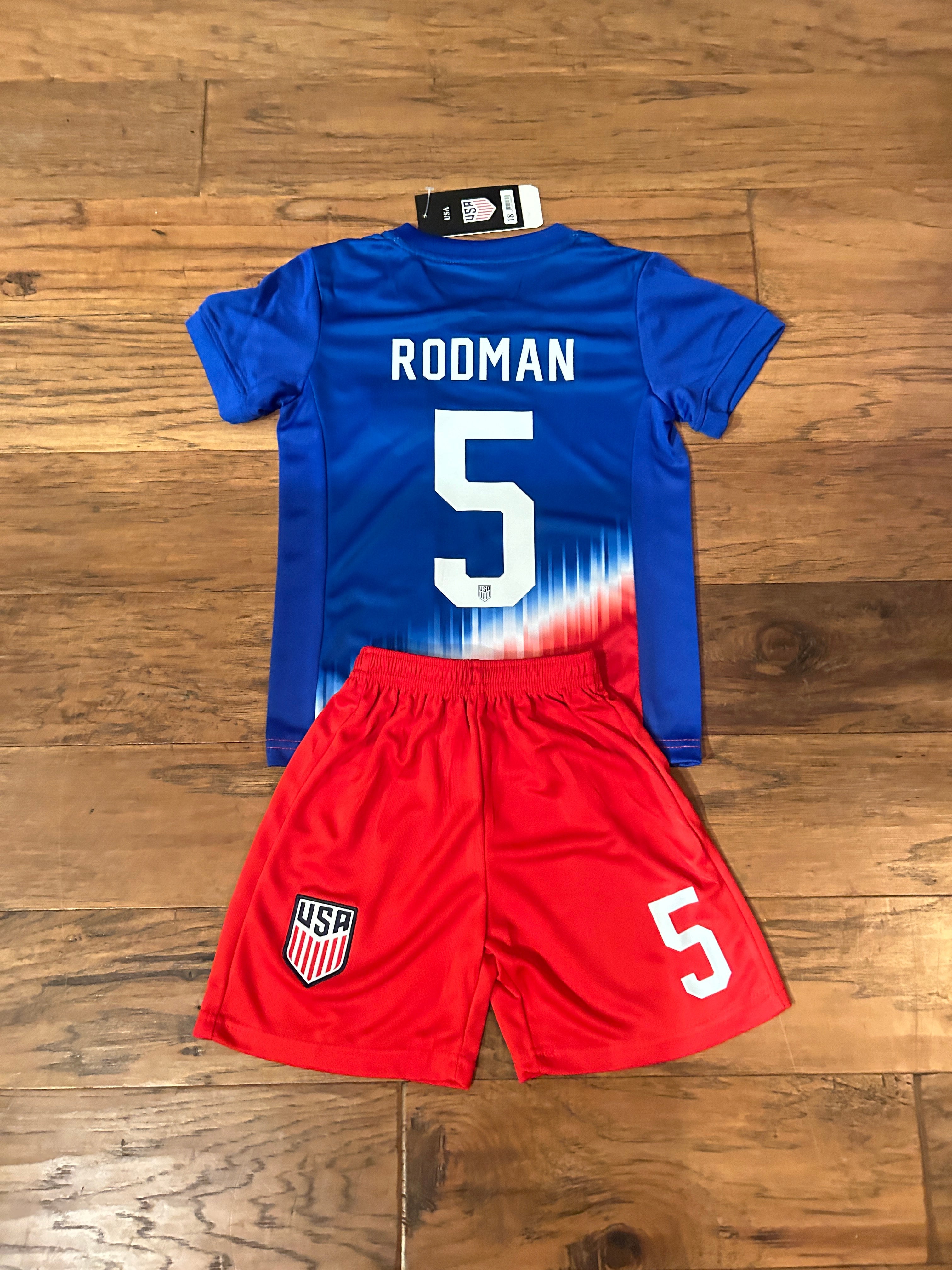 Trinity Rodman USA Kids Soccer Jersey Set - Toddler & Youth Sizing 6
