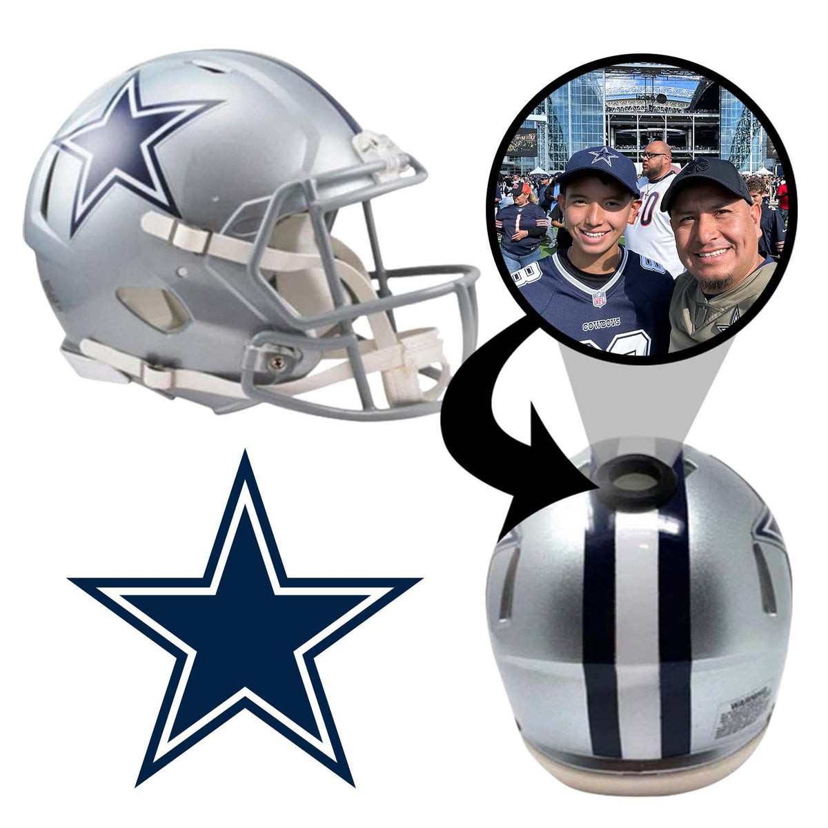 Dallas Cowboys NFL Mini Helmet - Picture Inside 1