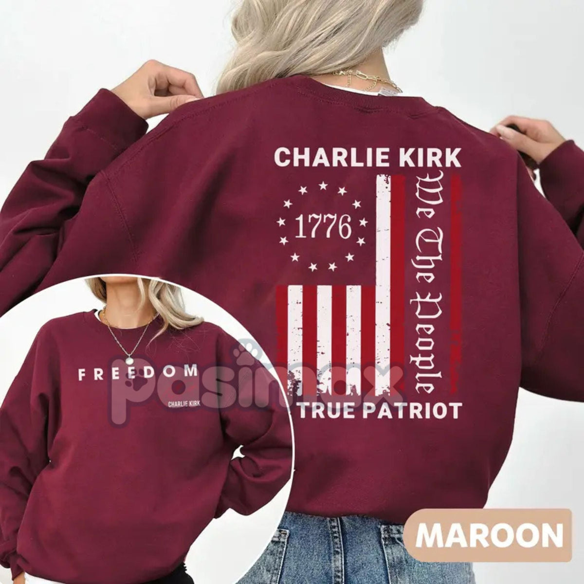 Charlie Freedom Sweatshirt – Patriotic 1776 American Flag Pullover 3