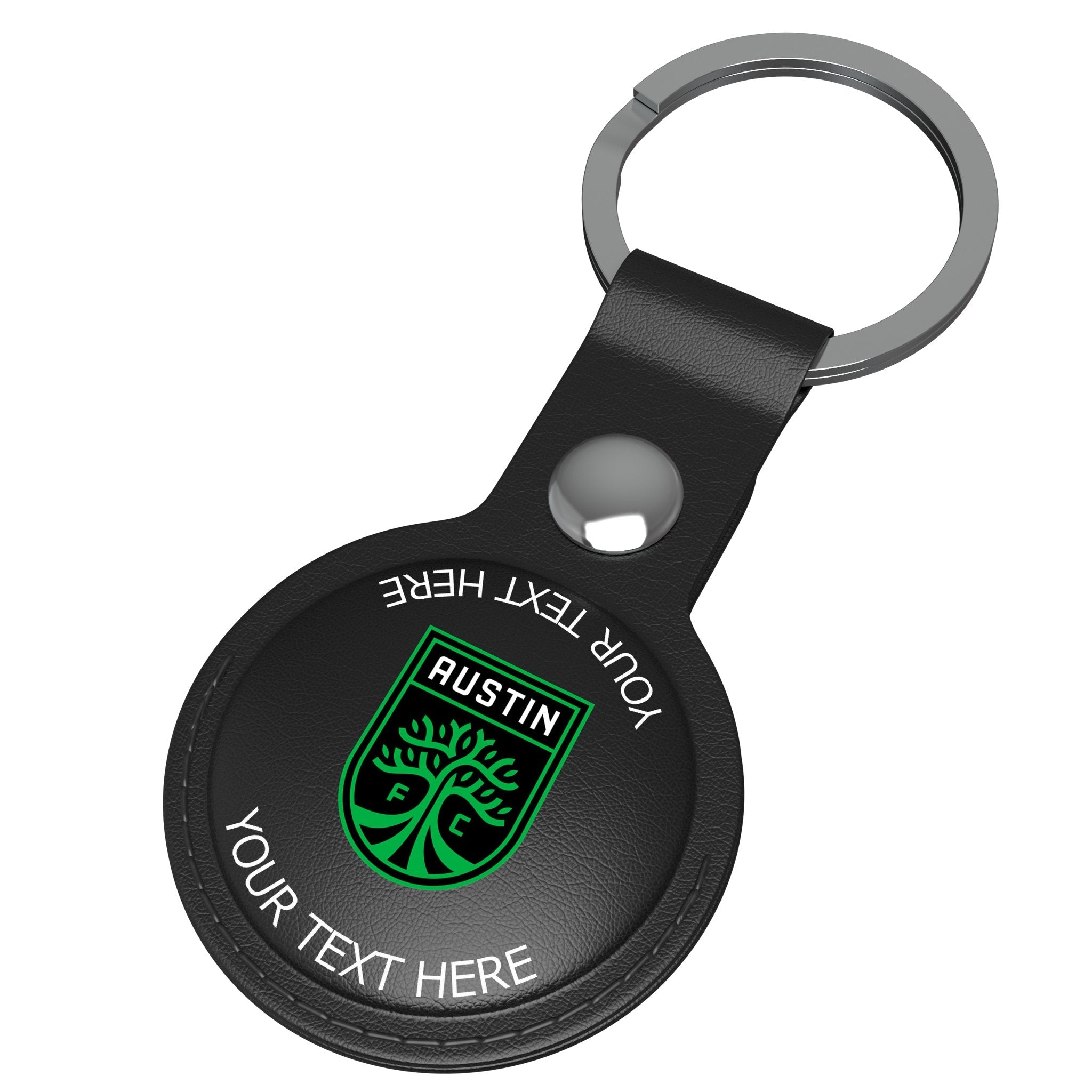 Austin FC Personalized Insignia Black Airtag Holder 3