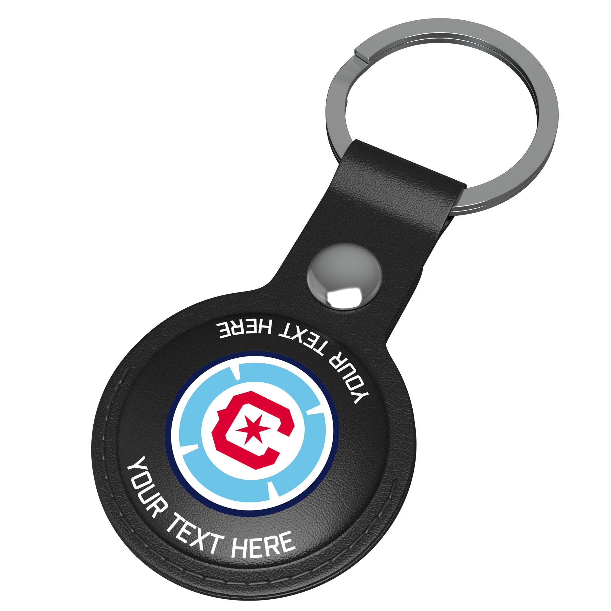 Chicago Fire Personalized Insignia Black Airtag Holder 3