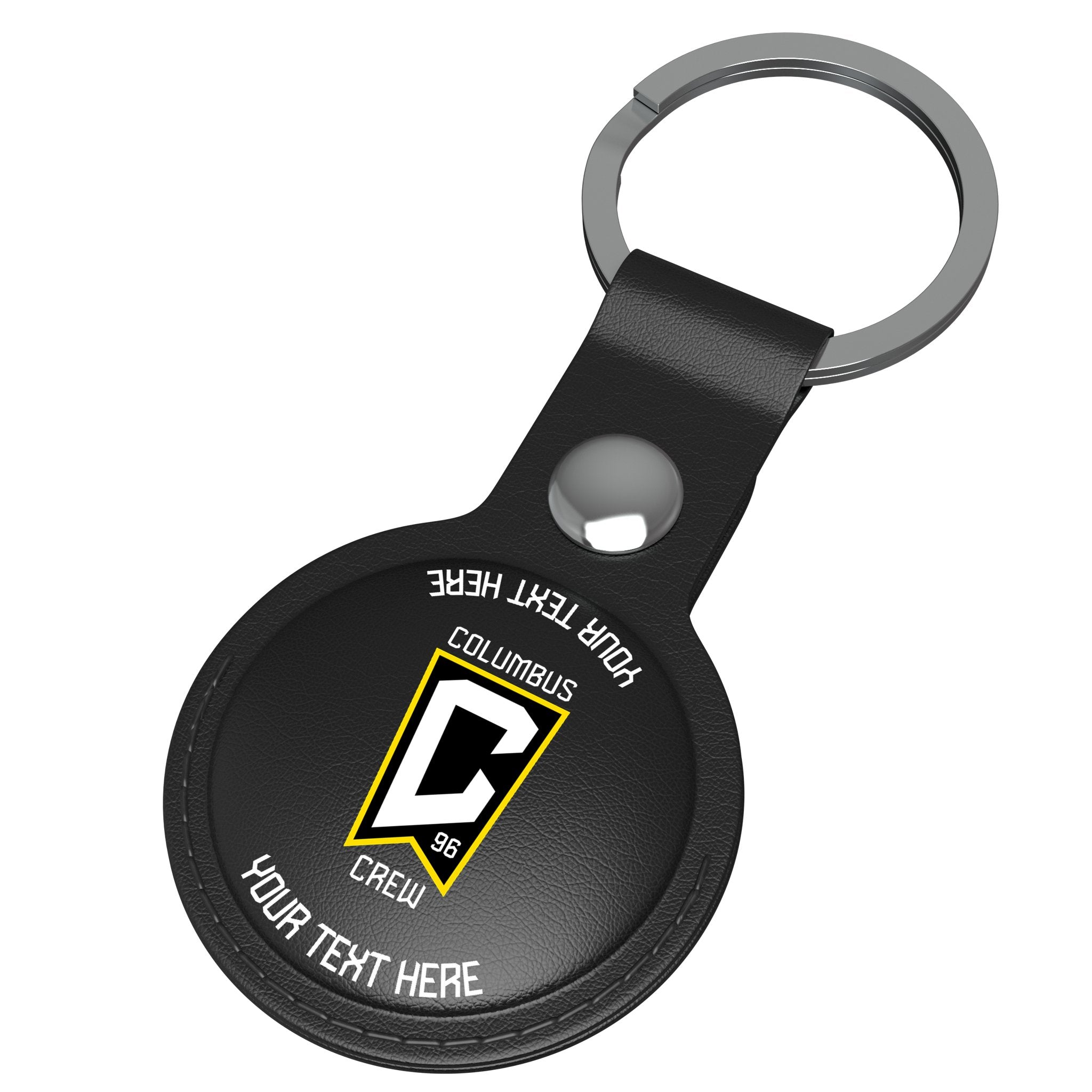 Columbus Crew Personalized Insignia Black Airtag Holder 3