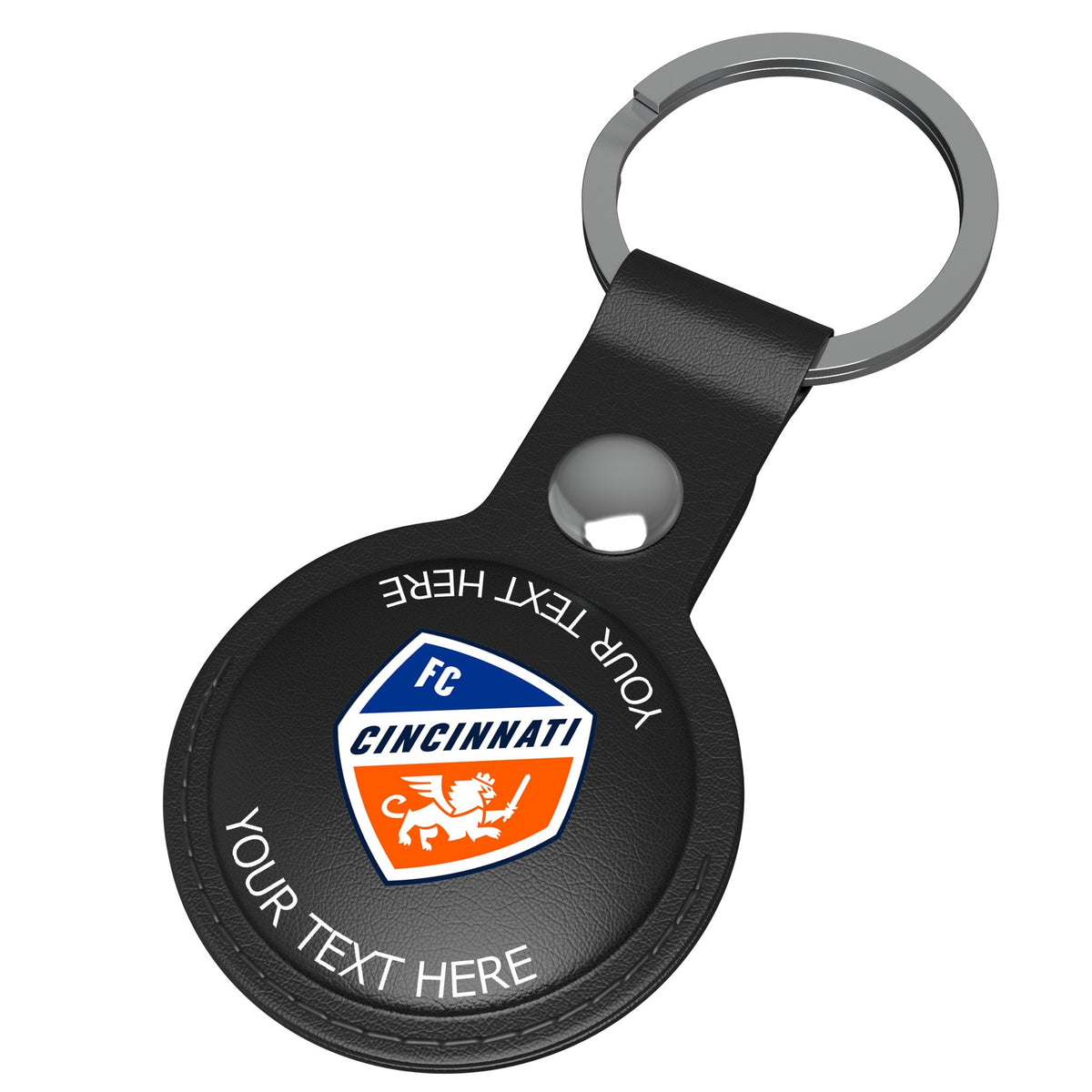 FC Cincinnati Personalized Insignia Black Airtag Holder 3