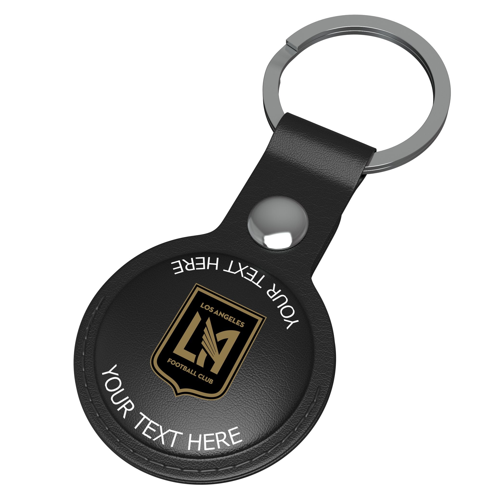 Los Angeles Football Club Personalized Insignia Black Airtag Holder 3