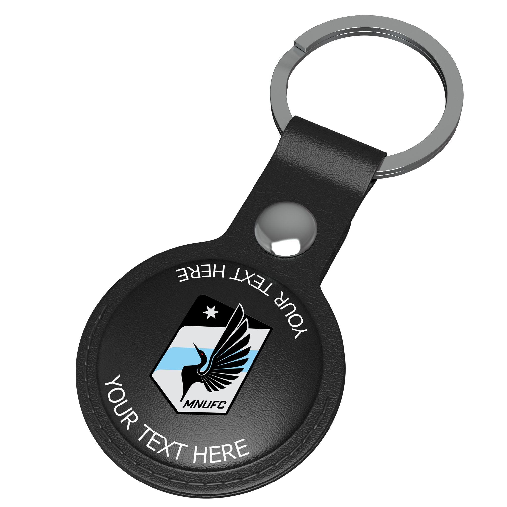 Minnesota United FC Personalized Insignia Black Airtag Holder 3