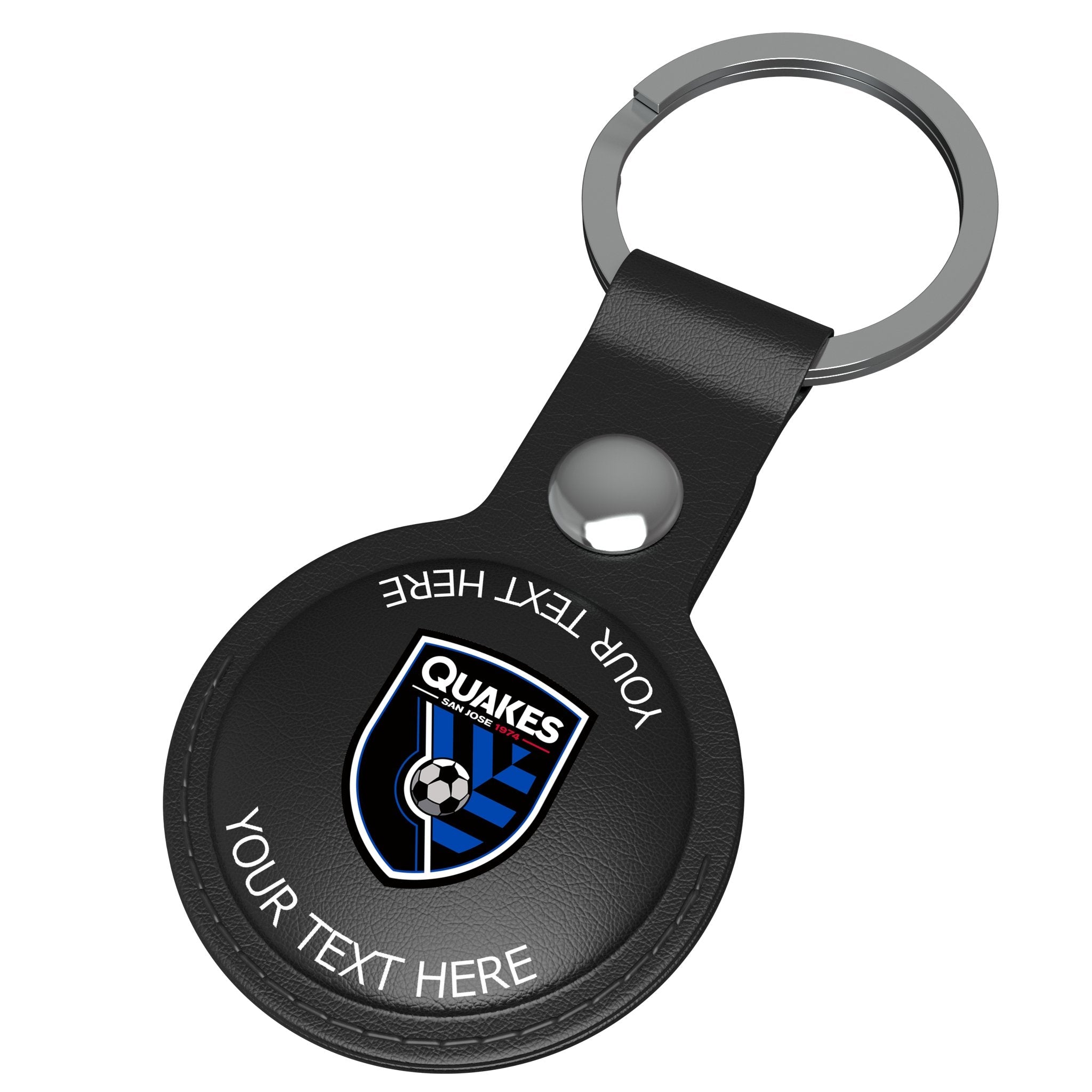 San Jose Earthquakes Personalized Insignia Black Airtag Holder 3