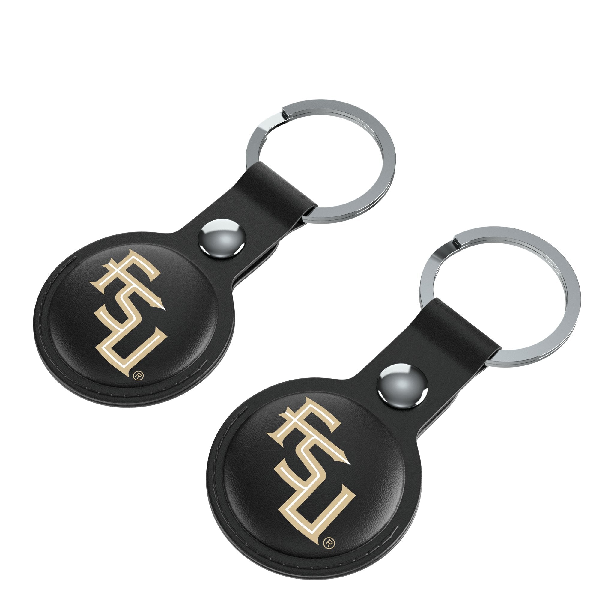 Florida State University Seminoles Athletic Wordmark Insignia Black Airtag Holder 2-Pack 3