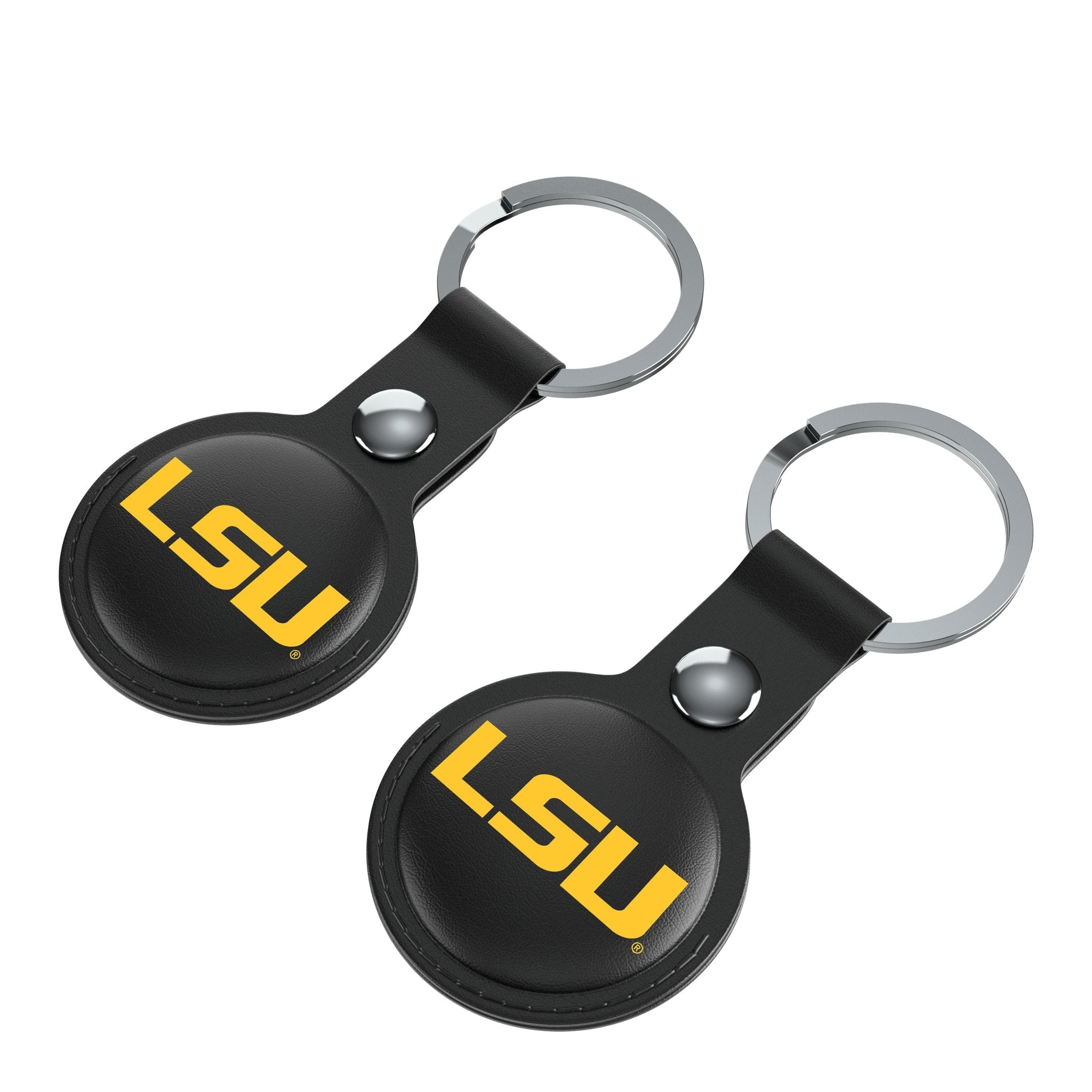 Louisiana State University Tigers Insignia Black Airtag Holder 2-Pack 3
