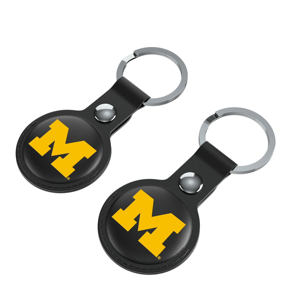 University of Michigan Wolverines Insignia Black Airtag Holder 2-Pack 3