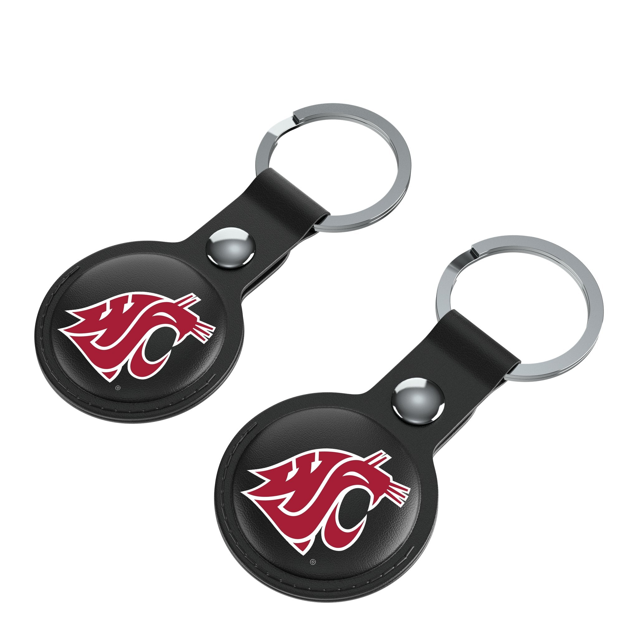 Washington State University Cougars Insignia Black Airtag Holder 2-Pack 3