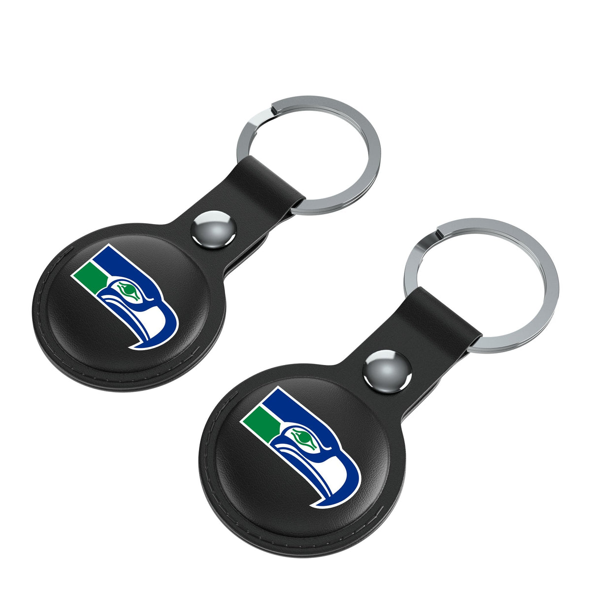 Seattle Seahawks Historic Collection Insignia Black Airtag Holder 2-Pack 3