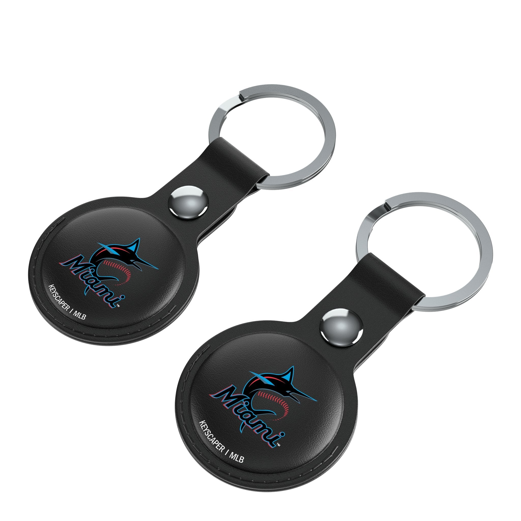 Miami Marlins Insignia Black Airtag Holder 2-Pack 3