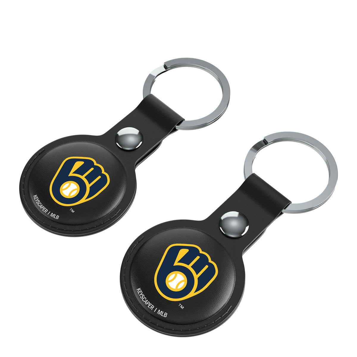 Milwaukee Brewers Insignia Black Airtag Holder 2-Pack 3