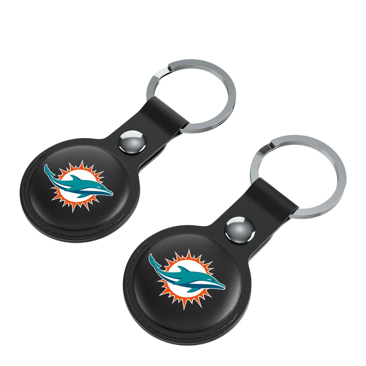 Miami Dolphins Insignia Black Airtag Holder 2-Pack 3