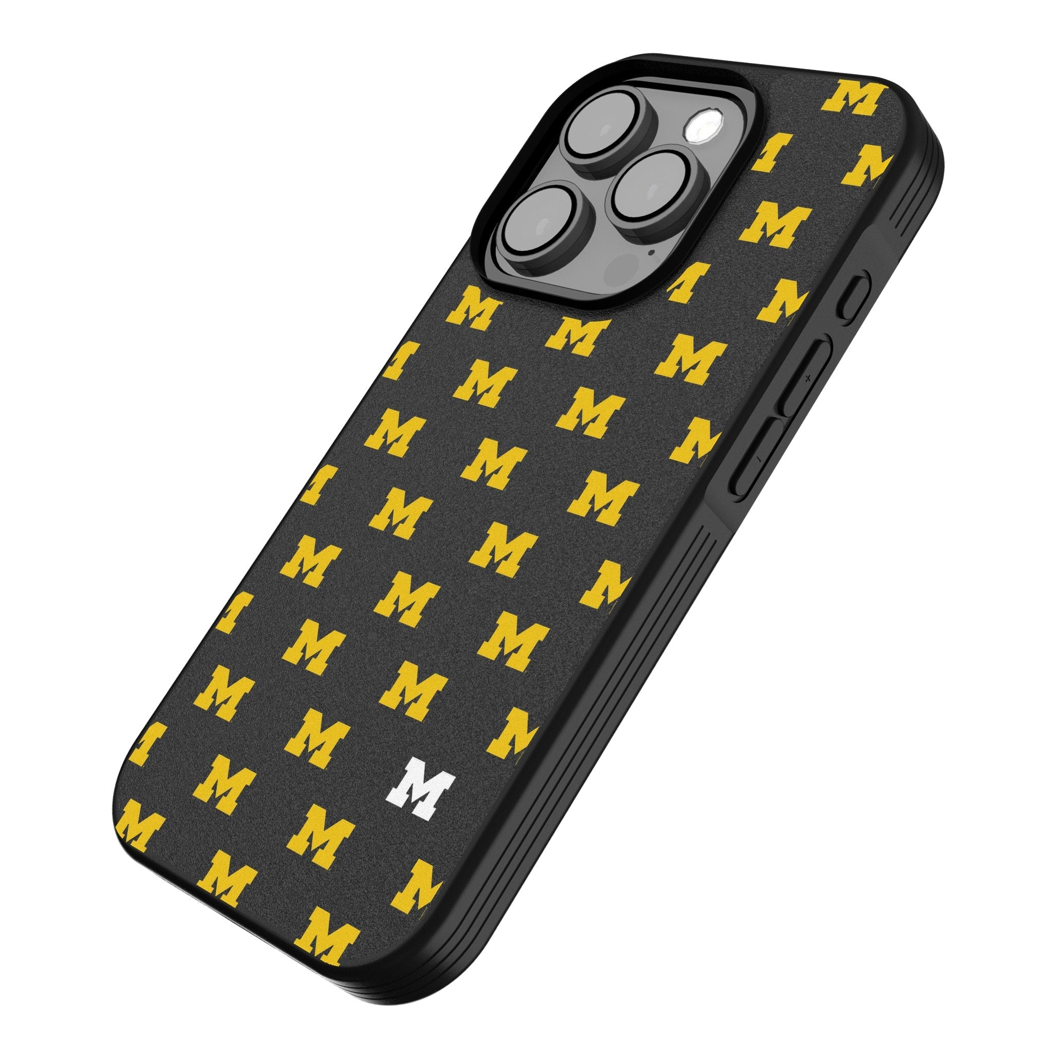 University of Michigan Wolverines Fashion Pattern Bump Phone Case for Apple iPhone