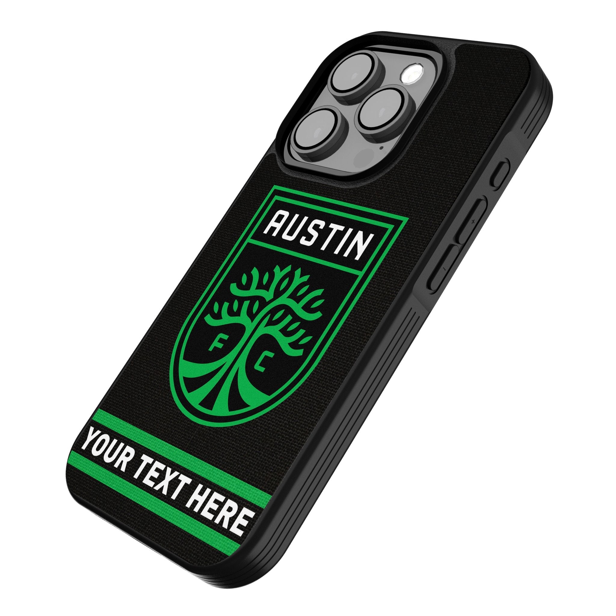 Austin FC Personalized Stripe Bump Phone Case for Apple iPhone
