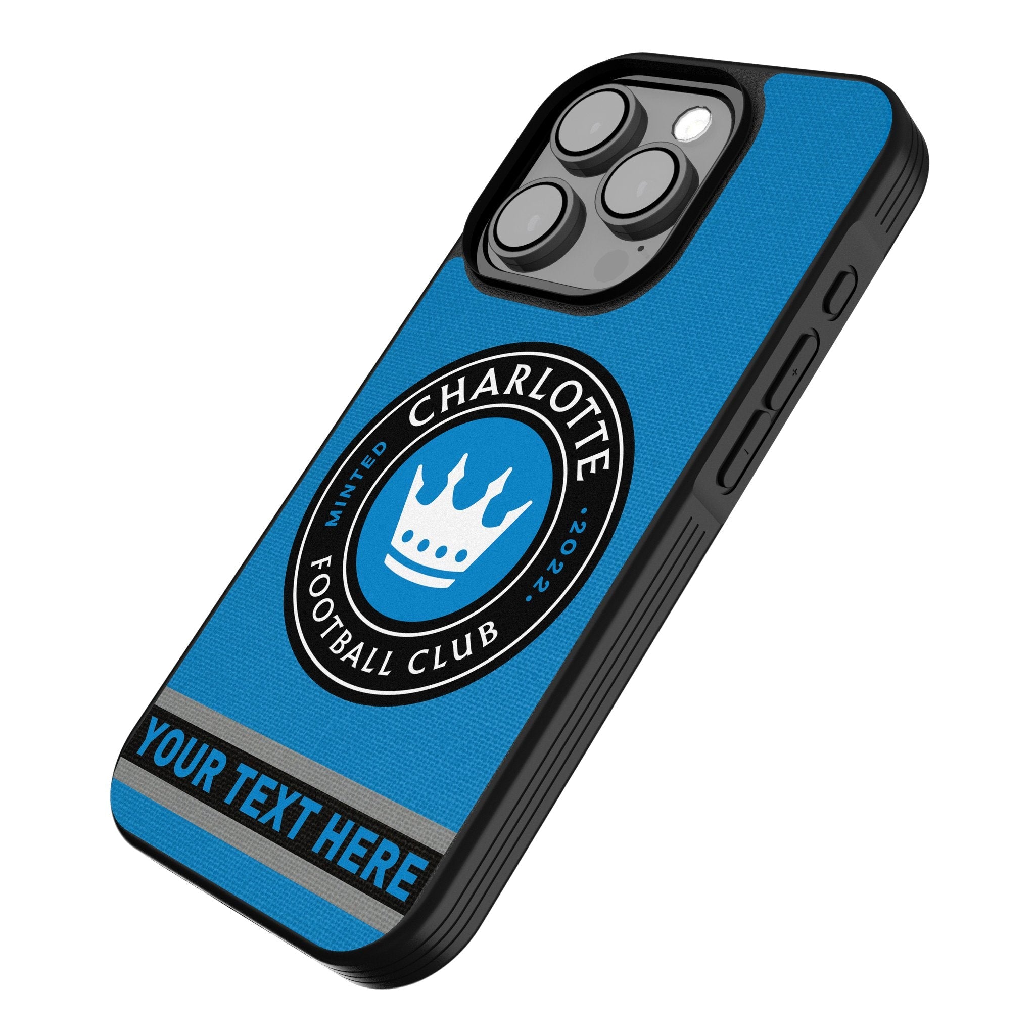 Charlotte FC Personalized Stripe Bump Phone Case for Apple iPhone