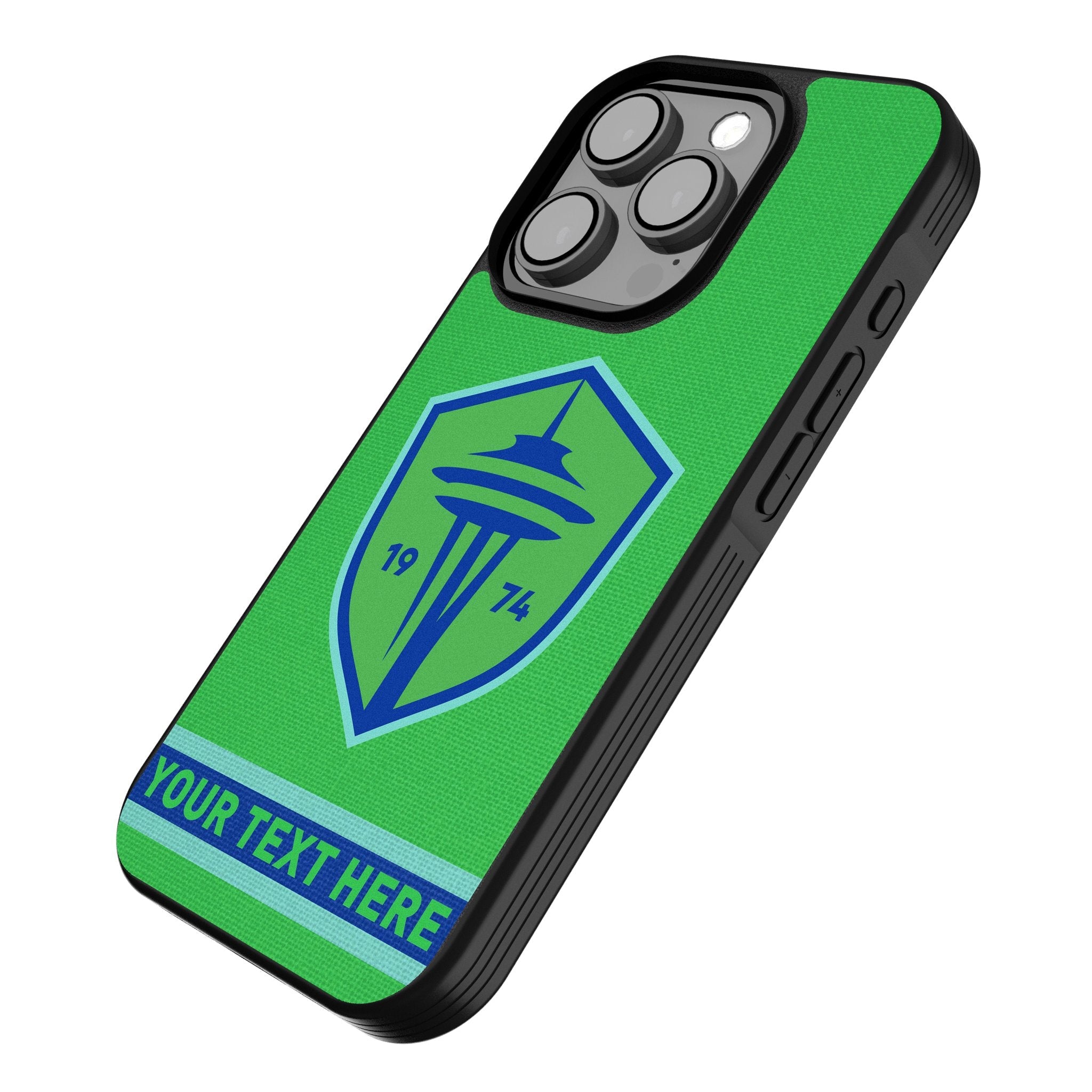 Seattle Sounders FC Personalized Stripe Bump Phone Case for Apple iPhone 2
