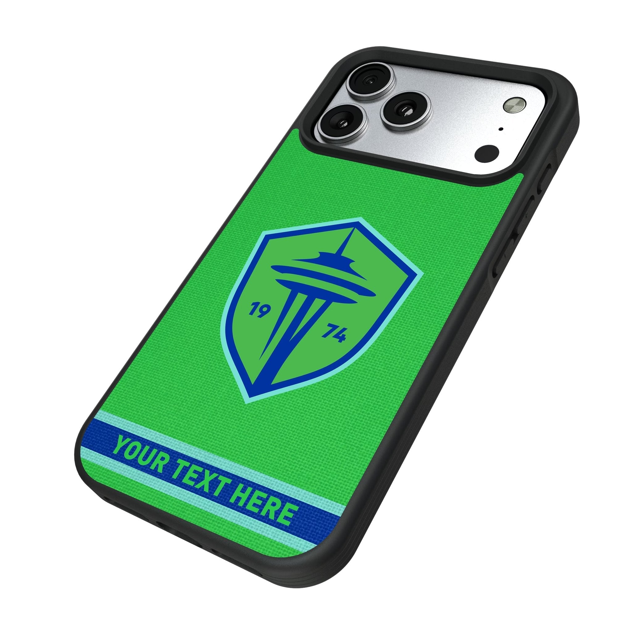 Seattle Sounders FC Personalized Stripe Bump Phone Case for Apple iPhone 17 Series 5