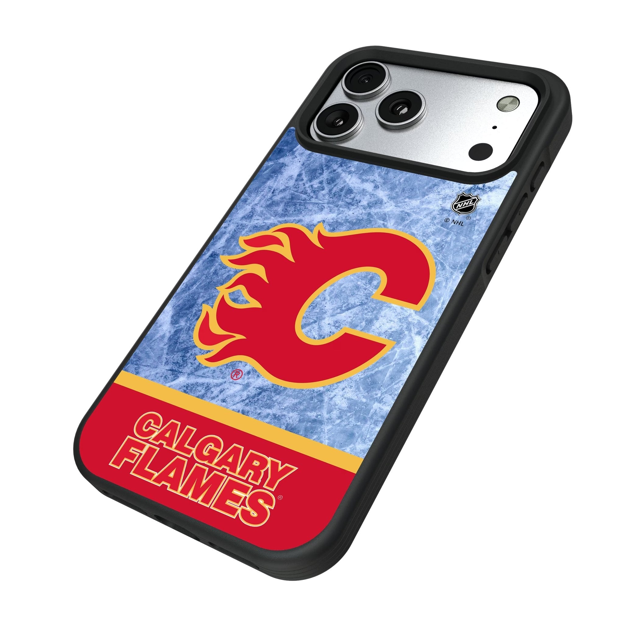 Calgary Flames Ice Wordmark Bump Phone Case for Apple iPhone 17 Series 5