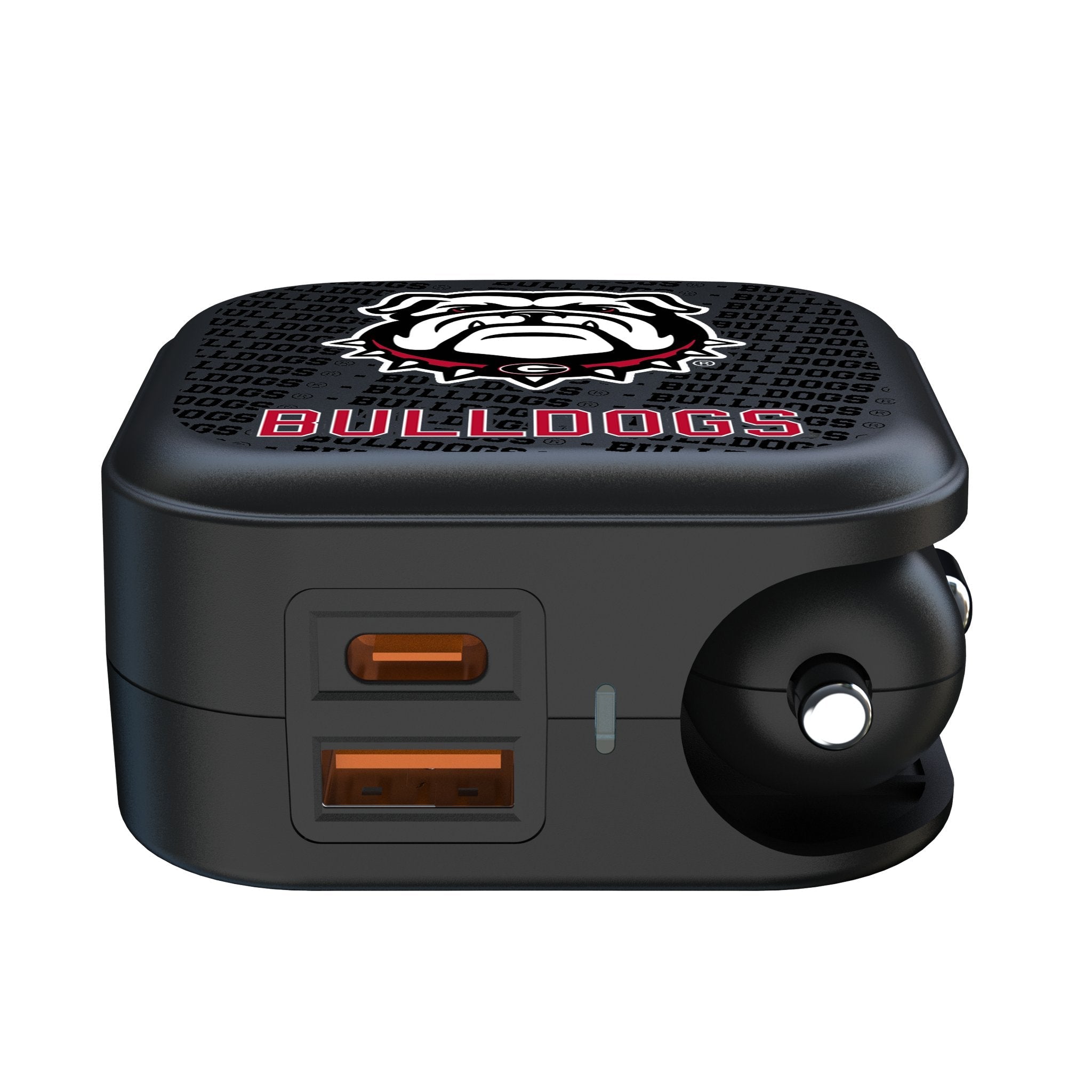 University of Georgia Bulldogs Uga Text Backdrop 2 in 1 USB A/C Charger