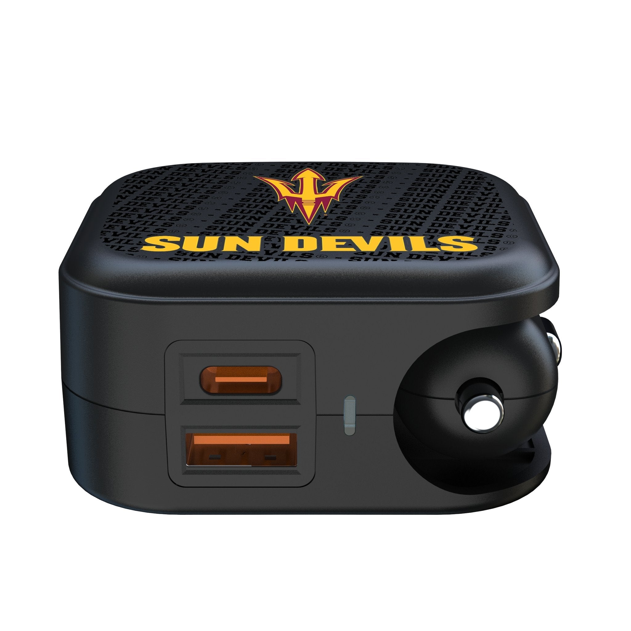 Arizona State University Sun Devils Text Backdrop 2 in 1 USB A/C Charger 2