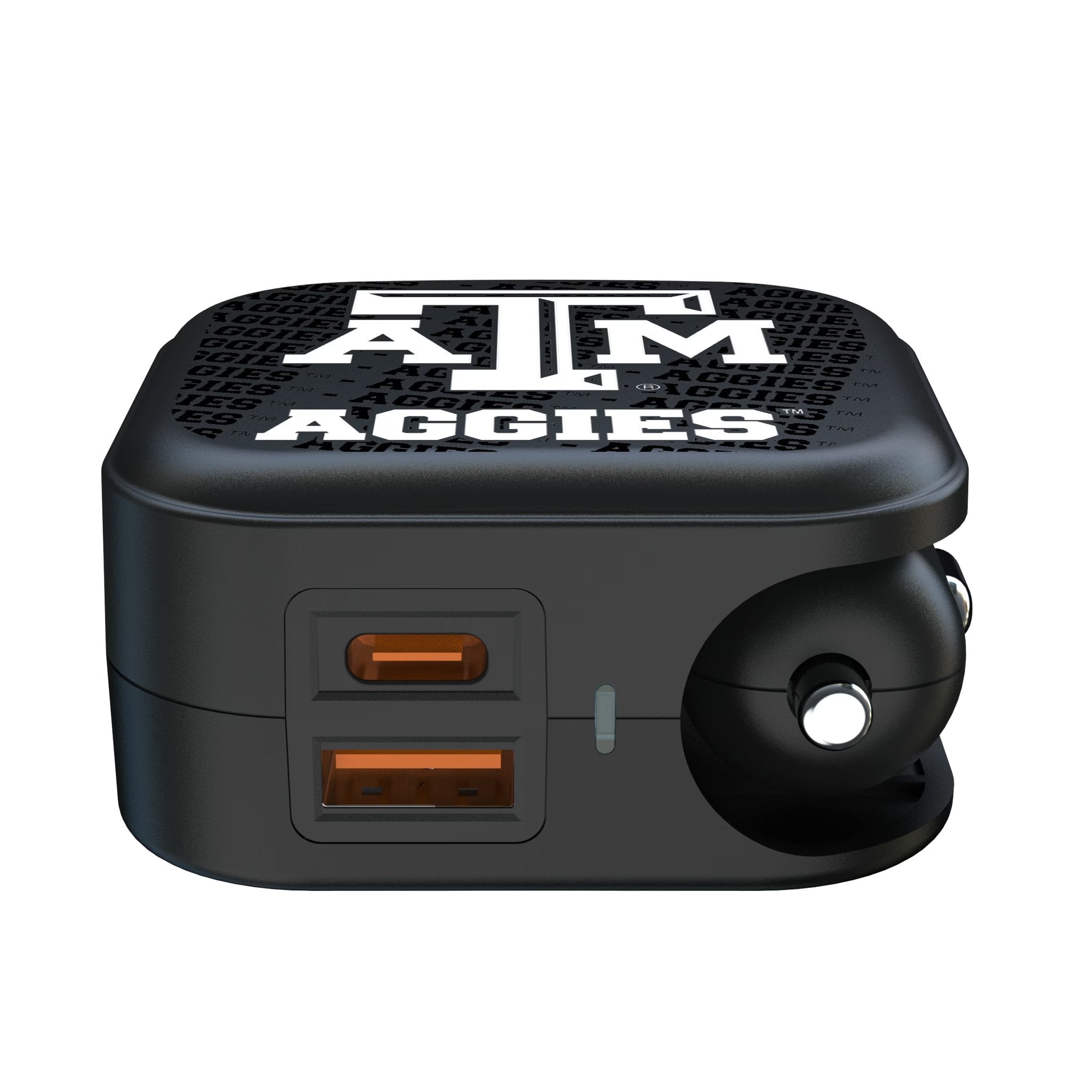 Texas A&M University Aggies Text Backdrop 2 in 1 USB A/C Charger