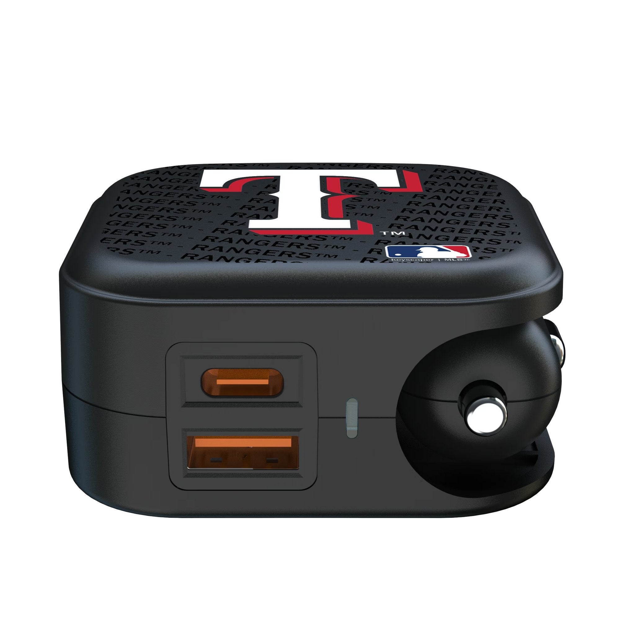 Texas Rangers Text Backdrop 2 in 1 USB A/C Charger