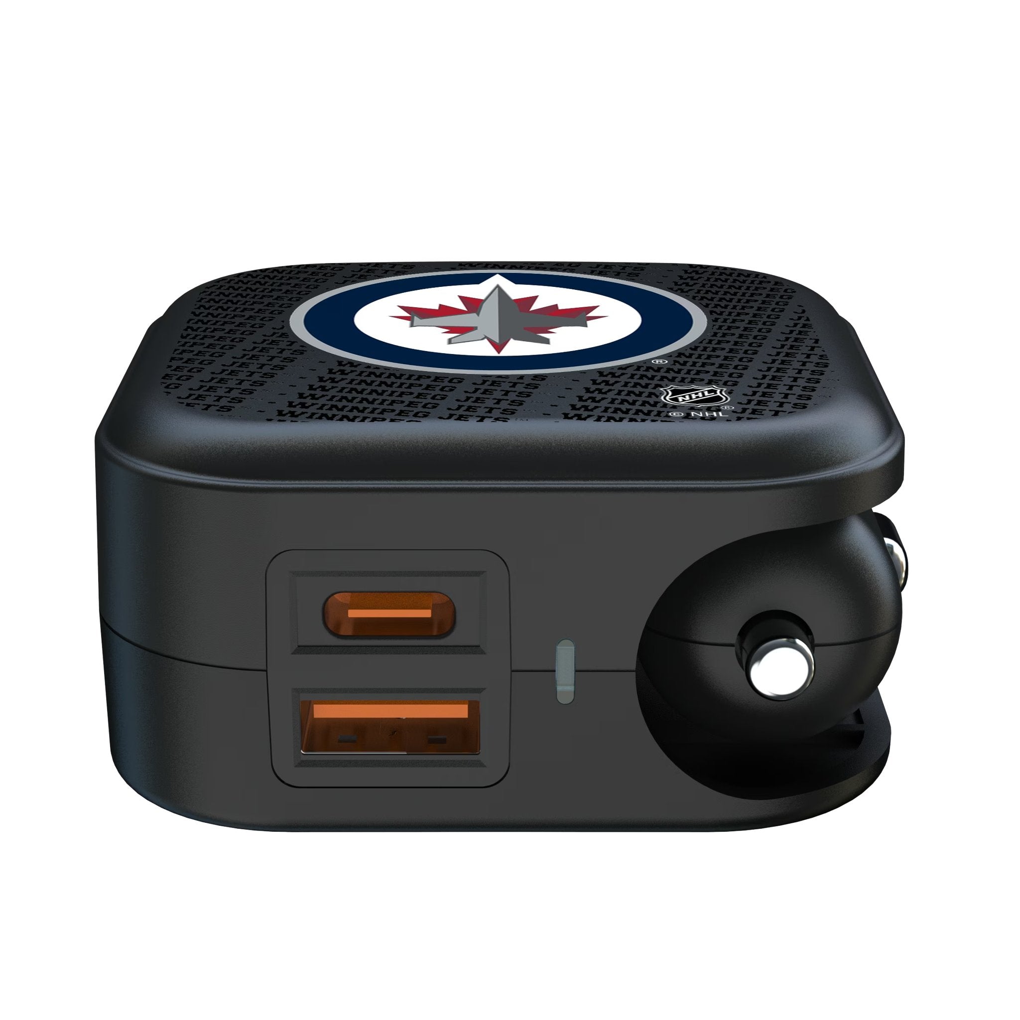 Winnipeg Jets Text Backdrop 2 in 1 USB A/C Charger