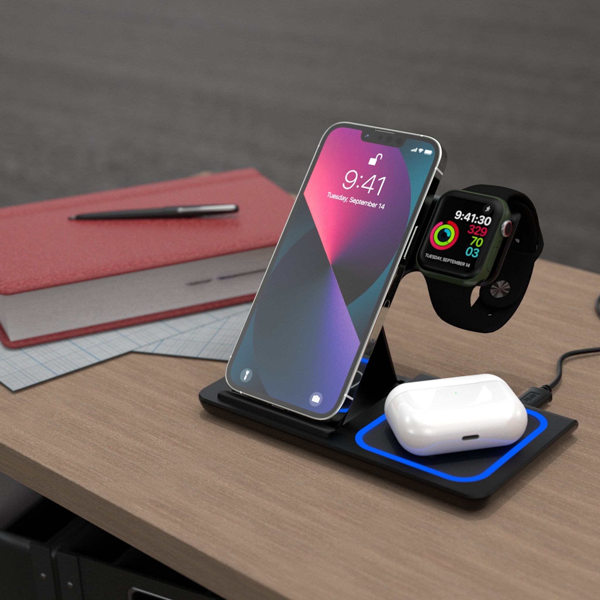 Dallas Cowboys 2024 Illustrated Limited Edition 3 in 1 Charging Station