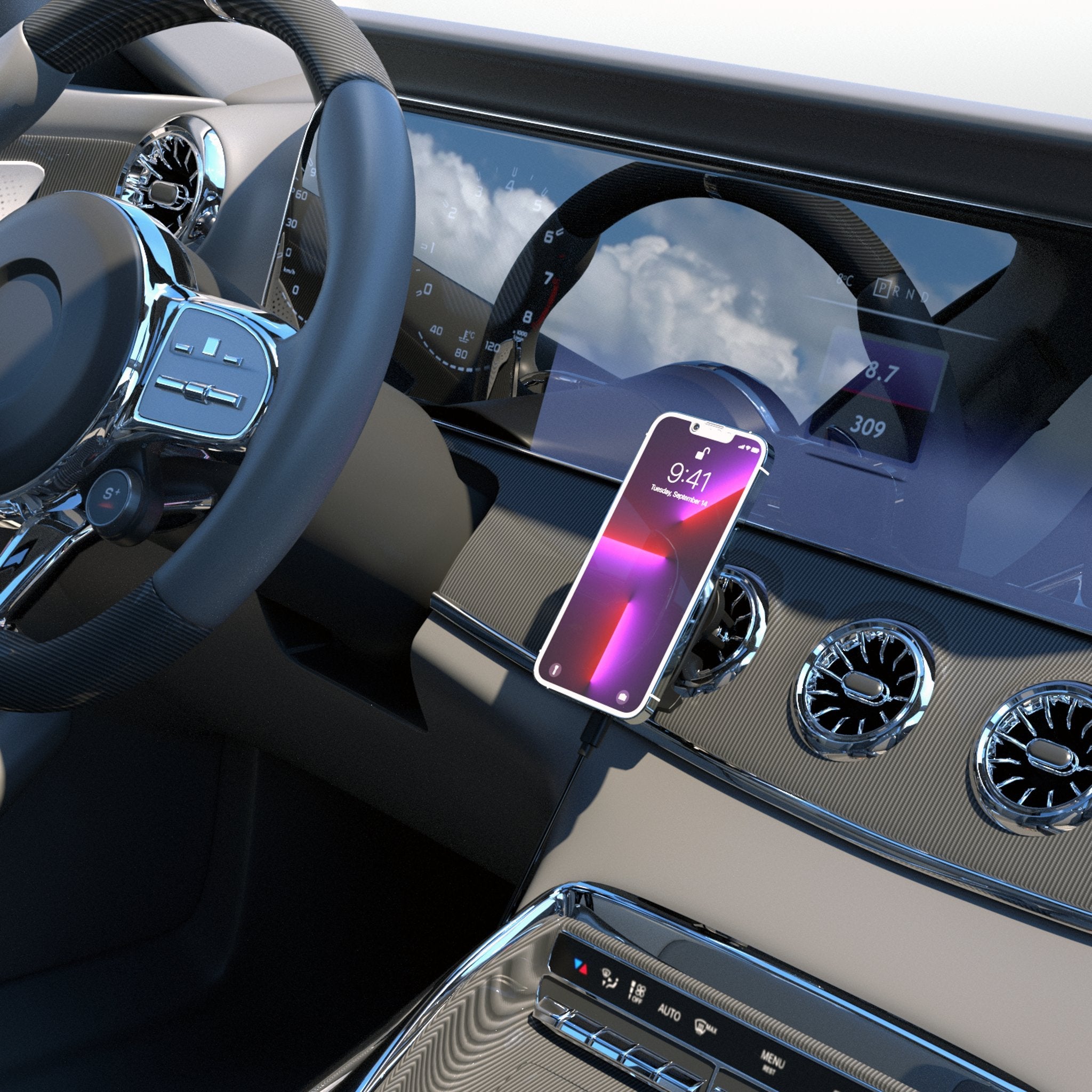 DC United  Endzone Solid Wireless Mag Car Charger