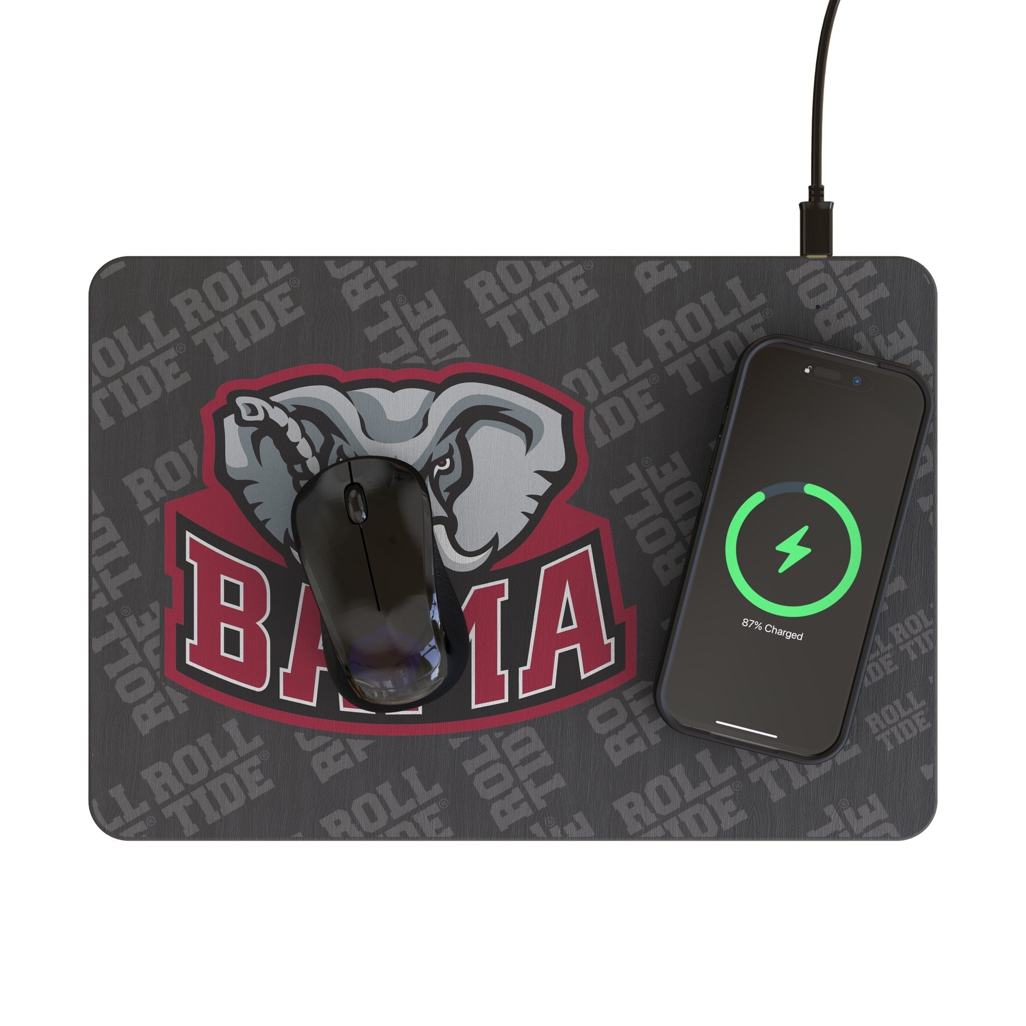 University of Alabama Crimson Tide Script A Quadtile 15-Watt Wireless Charger and Mouse Pad 2