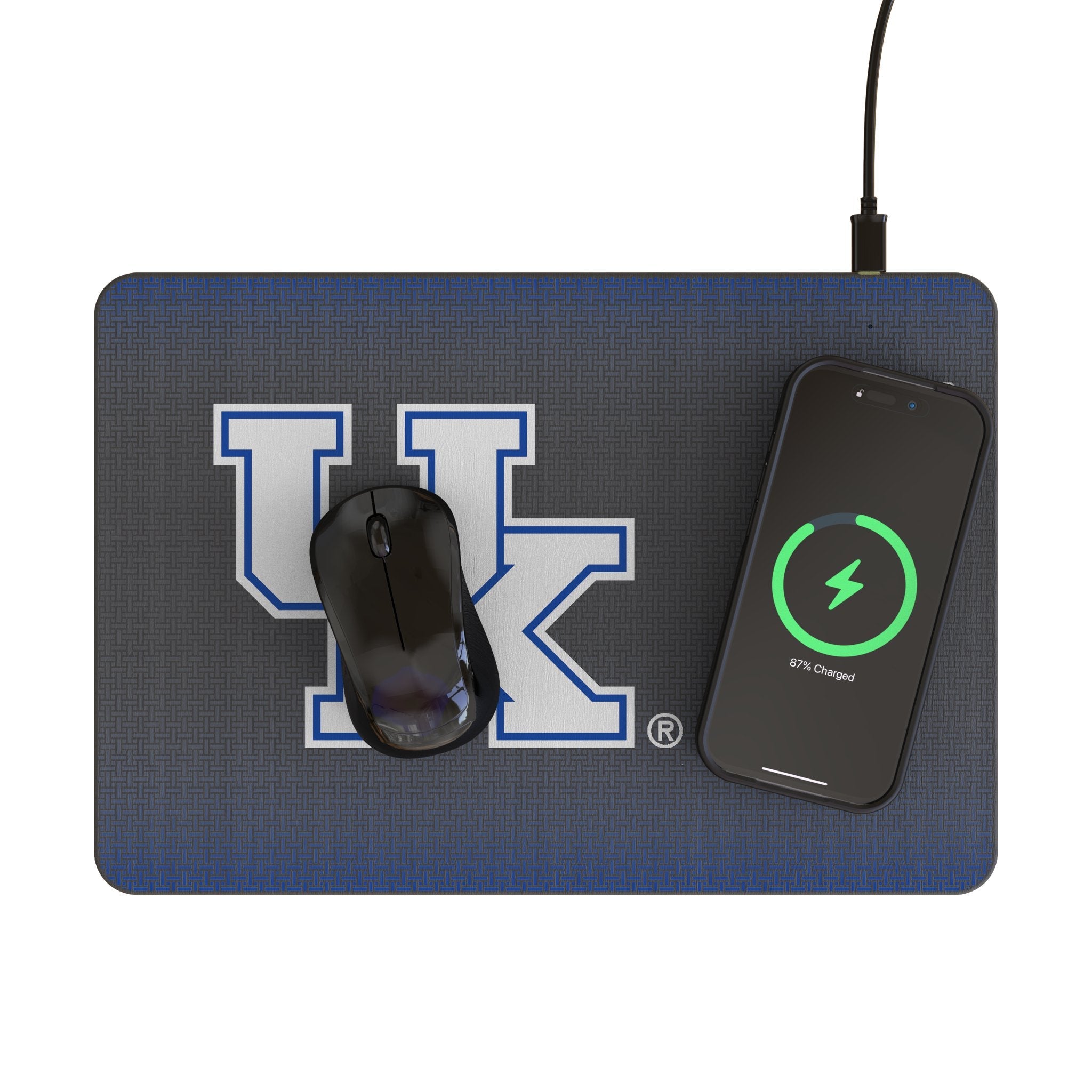 University of Kentucky Wildcats Linen 15-Watt Wireless Charger and Mouse Pad