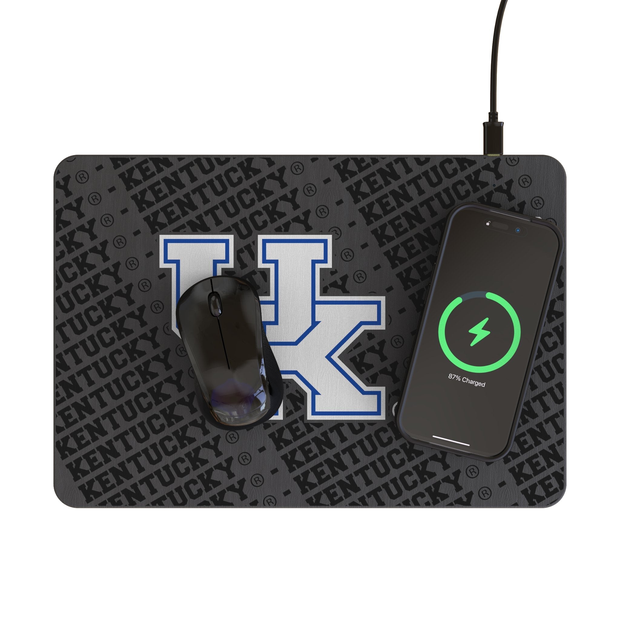 University of Kentucky Wildcats Monocolor Tilt 15-Watt Wireless Charger and Mouse Pad