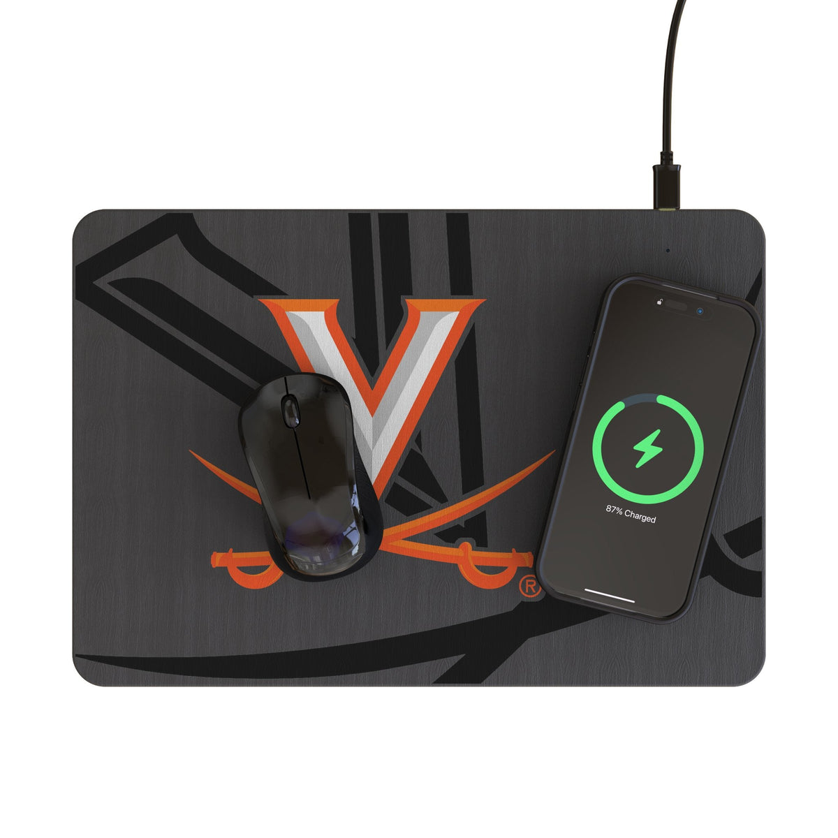 University of Virginia Cavaliers Monocolor Tilt 15-Watt Wireless Charger and Mouse Pad