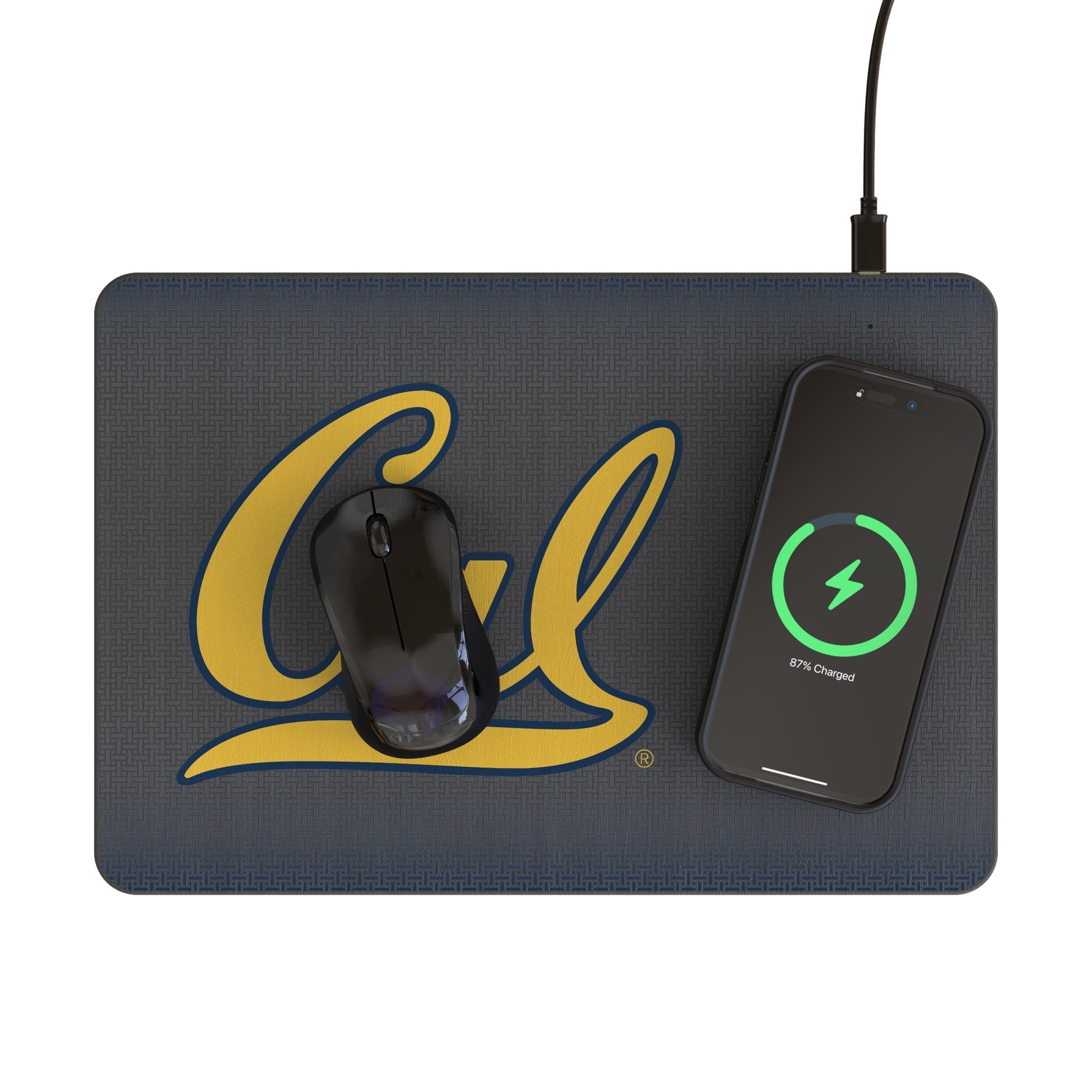 University of California Berkeley Golden Bears Linen 15-Watt Wireless Charger and Mouse Pad