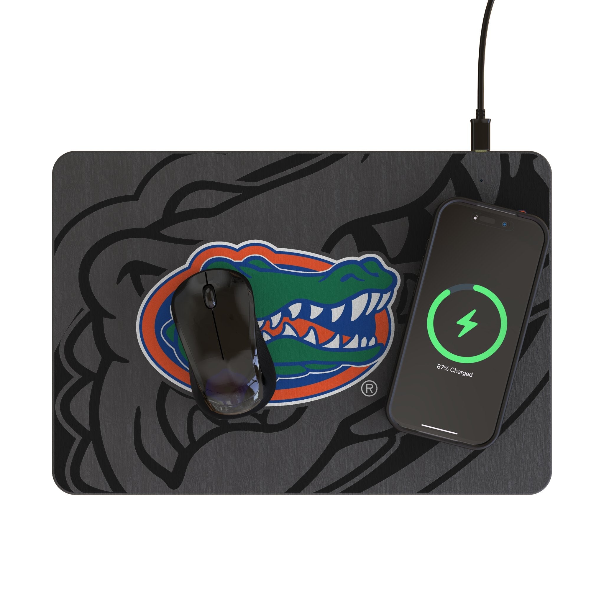 University of Florida Gators Monocolor Tilt 15-Watt Wireless Charger and Mouse Pad 2