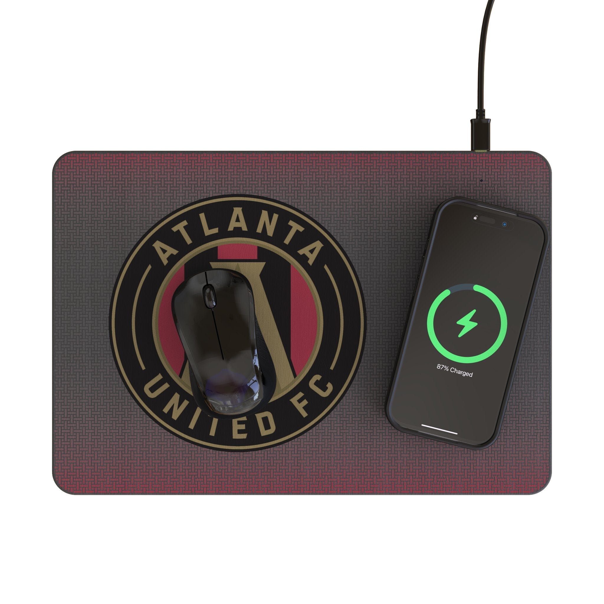 Atlanta United FC Linen 15-Watt Wireless Charger and Mouse Pad