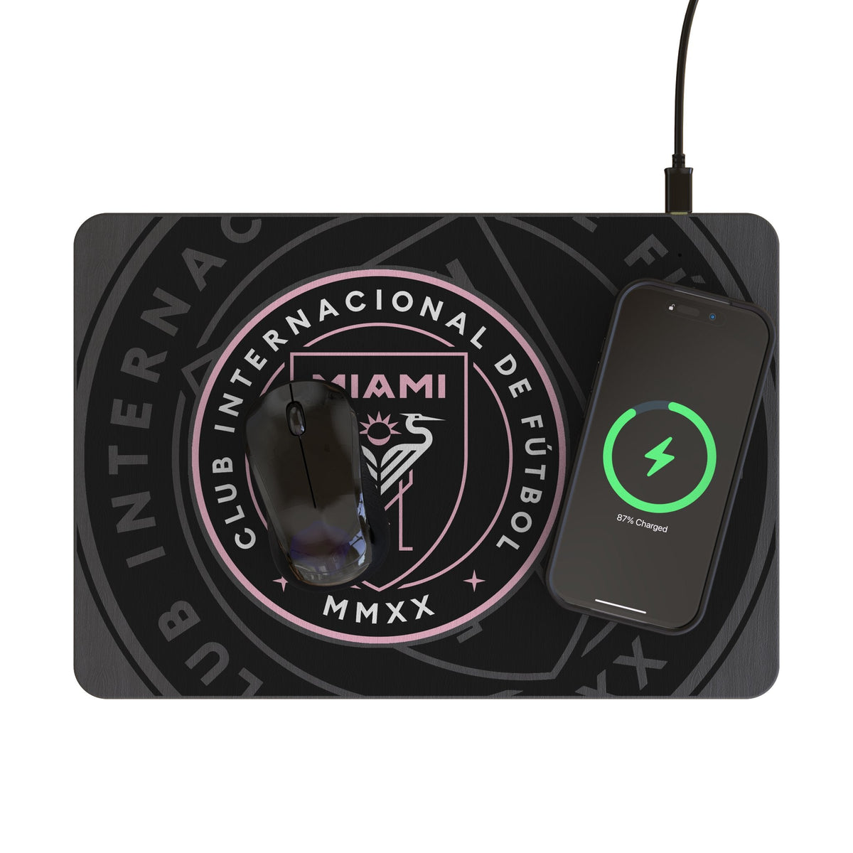 Inter Miami CF Personalized Tilt 15-Watt Wireless Charger and Mouse Pad 2