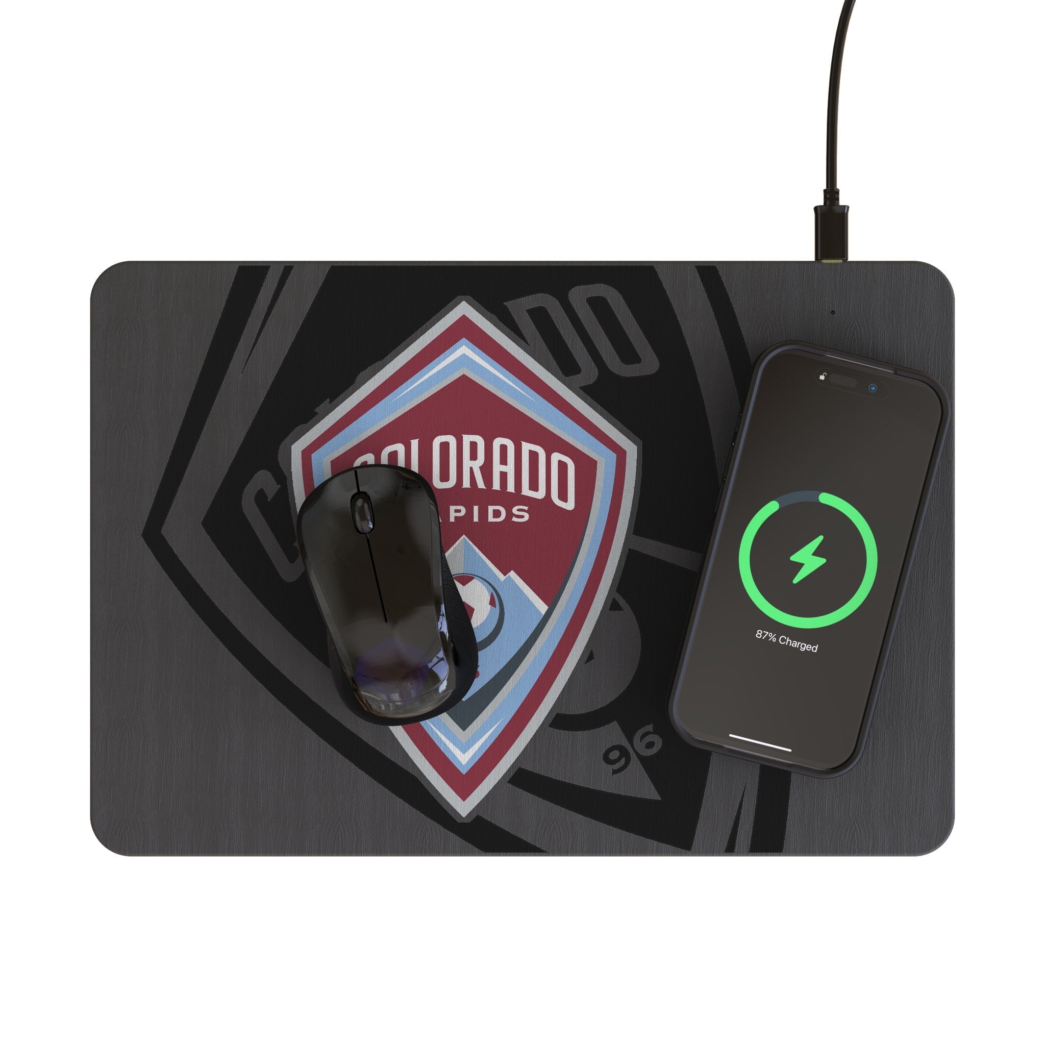 Colorado Rapids Monocolor Tilt 15-Watt Wireless Charger and Mouse Pad