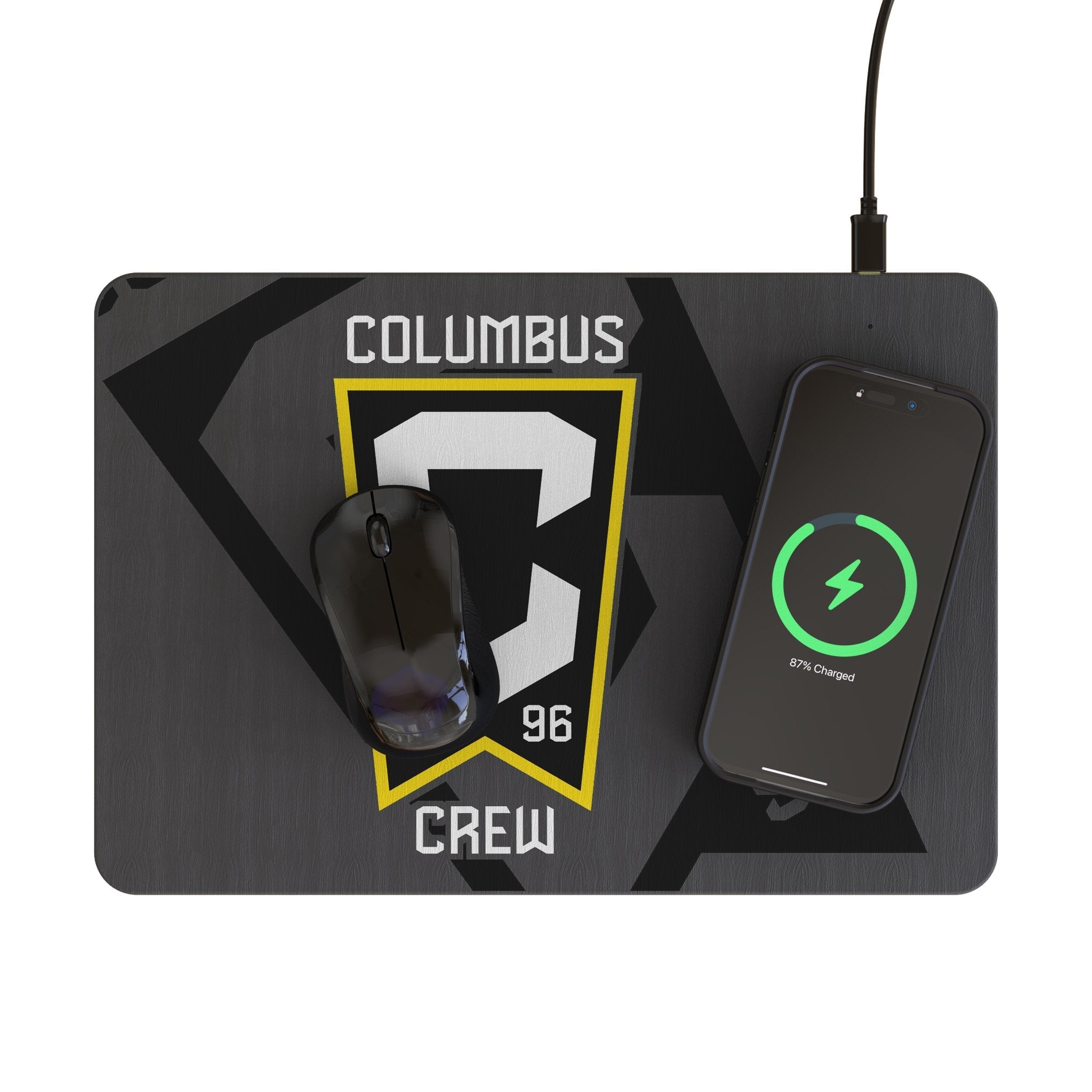 Columbus Crew Personalized Tilt 15-Watt Wireless Charger and Mouse Pad