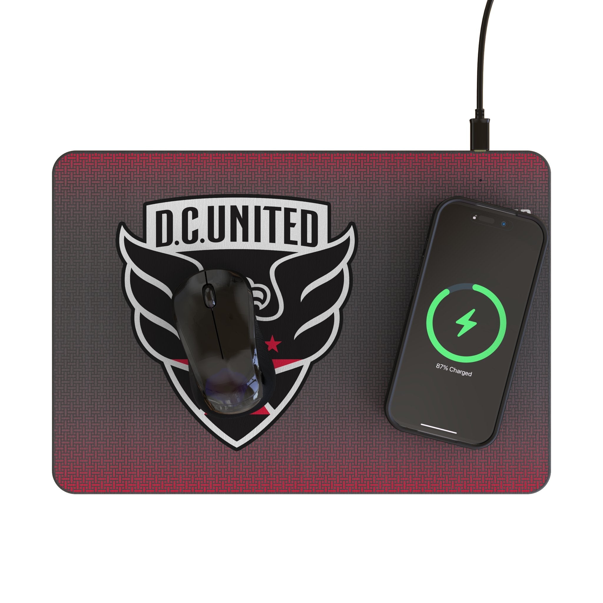 DC United Linen 15-Watt Wireless Charger and Mouse Pad