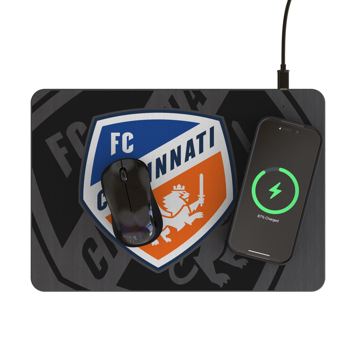 FC Cincinnati Personalized Tilt 15-Watt Wireless Charger and Mouse Pad