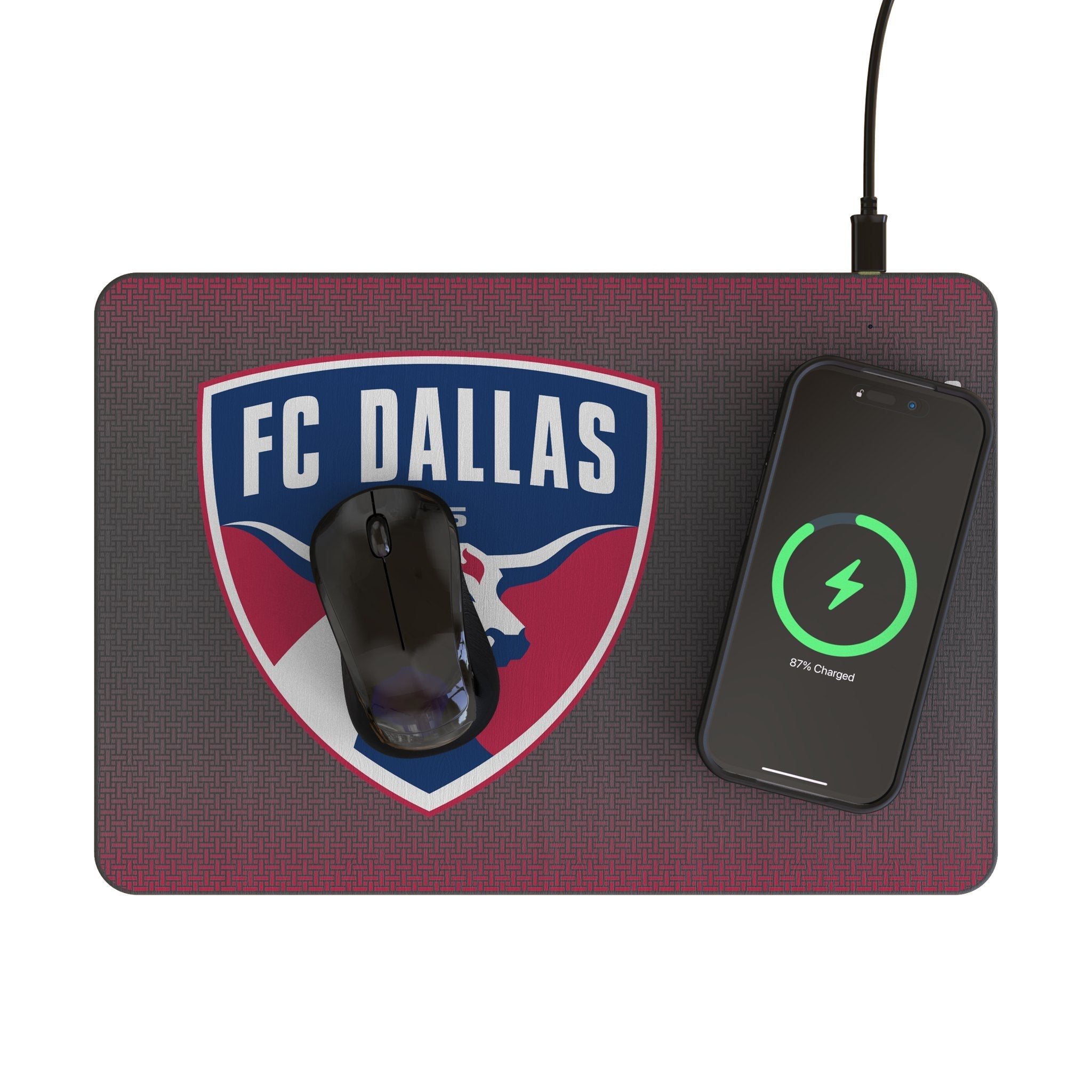 FC Dallas Linen 15-Watt Wireless Charger and Mouse Pad