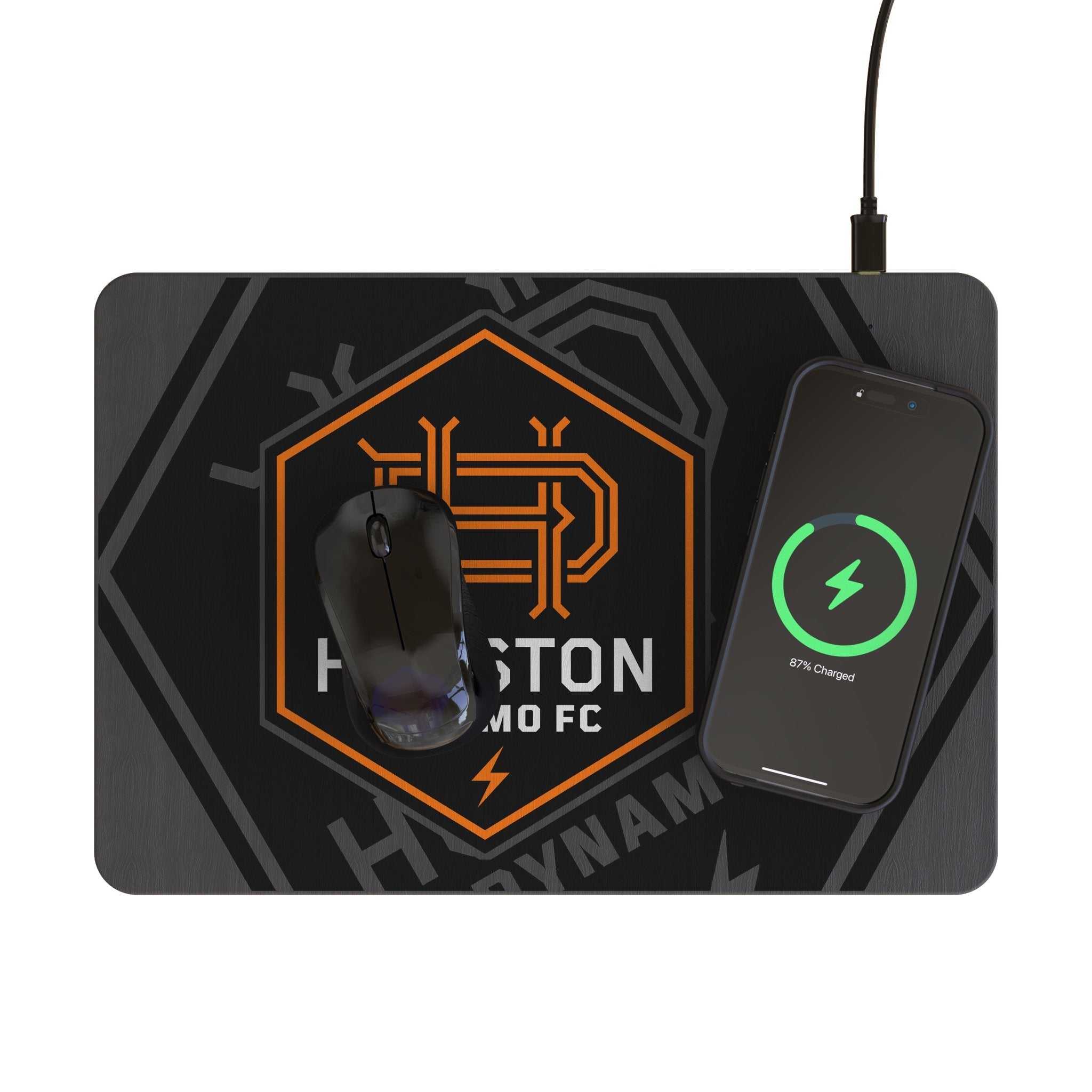 Houston Dynamo Personalized Tilt 15-Watt Wireless Charger and Mouse Pad 2