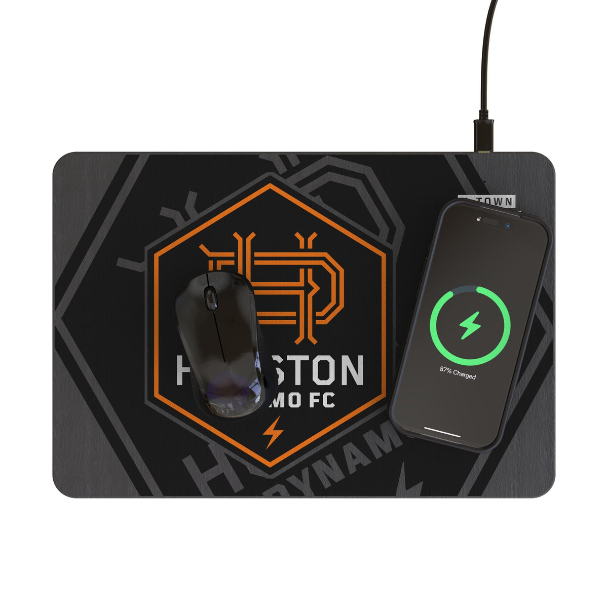 Houston Dynamo Monocolor Tilt 15-Watt Wireless Charger and Mouse Pad 2