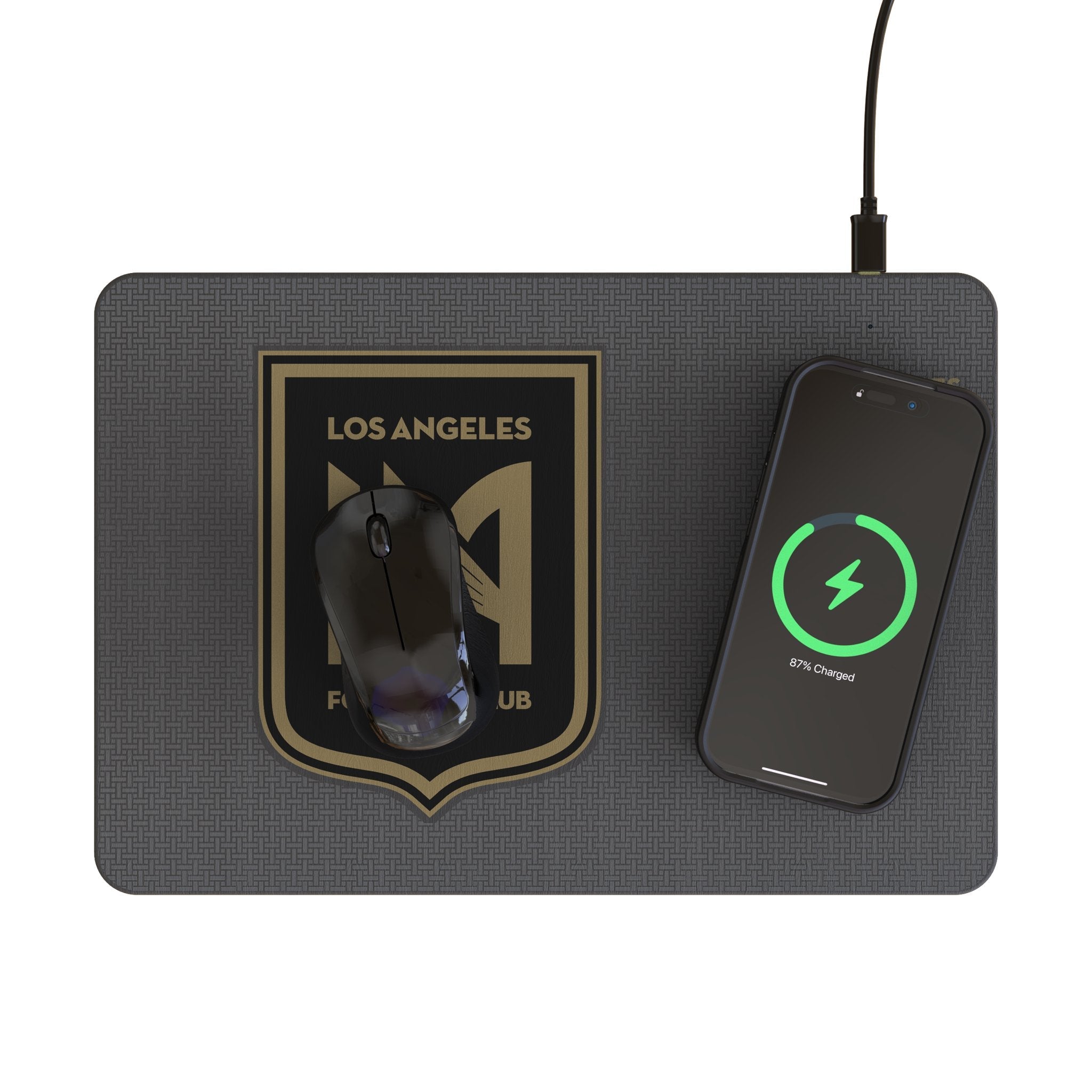 Los Angeles Football Club Linen 15-Watt Wireless Charger and Mouse Pad