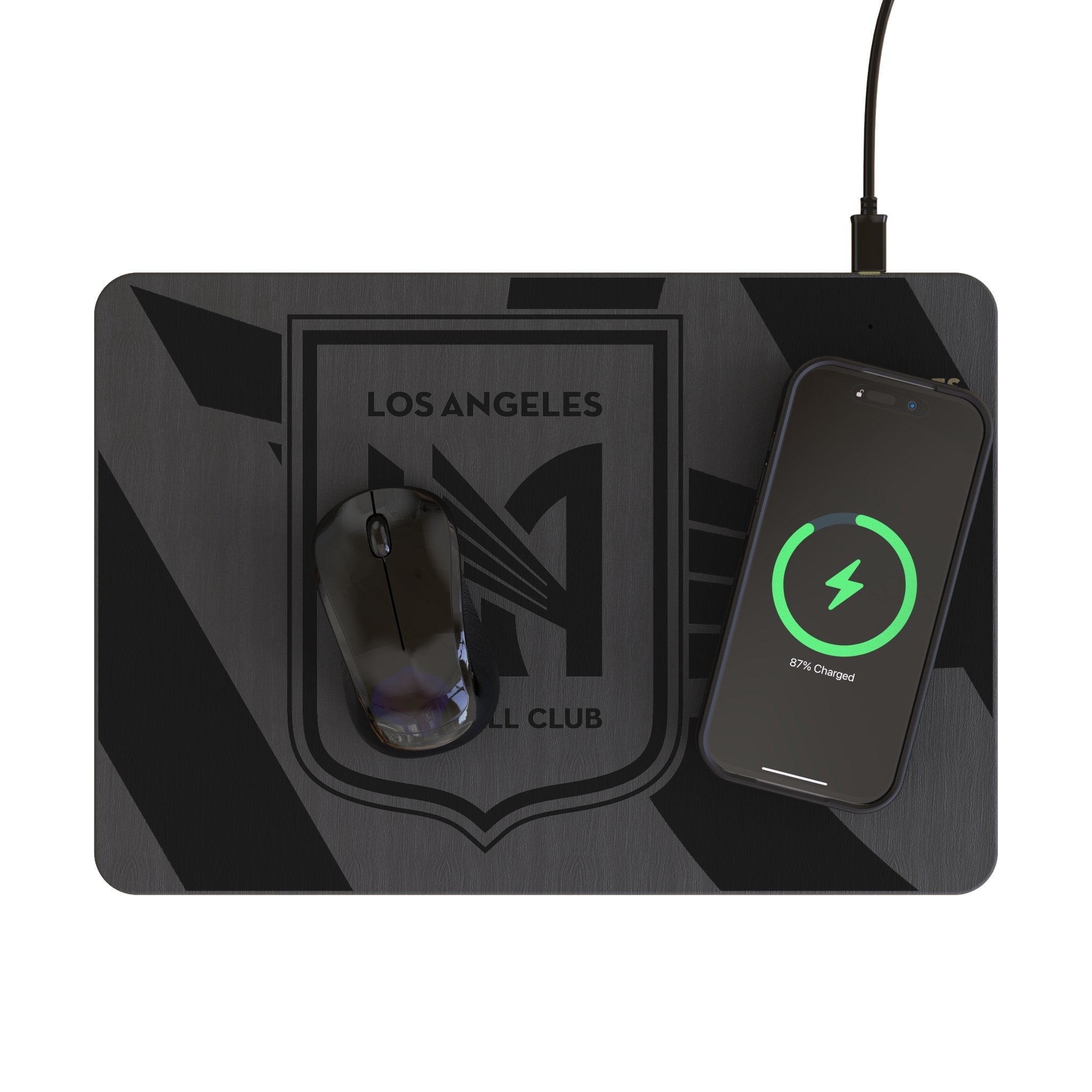 Los Angeles Football Club Monocolor Tilt 15-Watt Wireless Charger and Mouse Pad