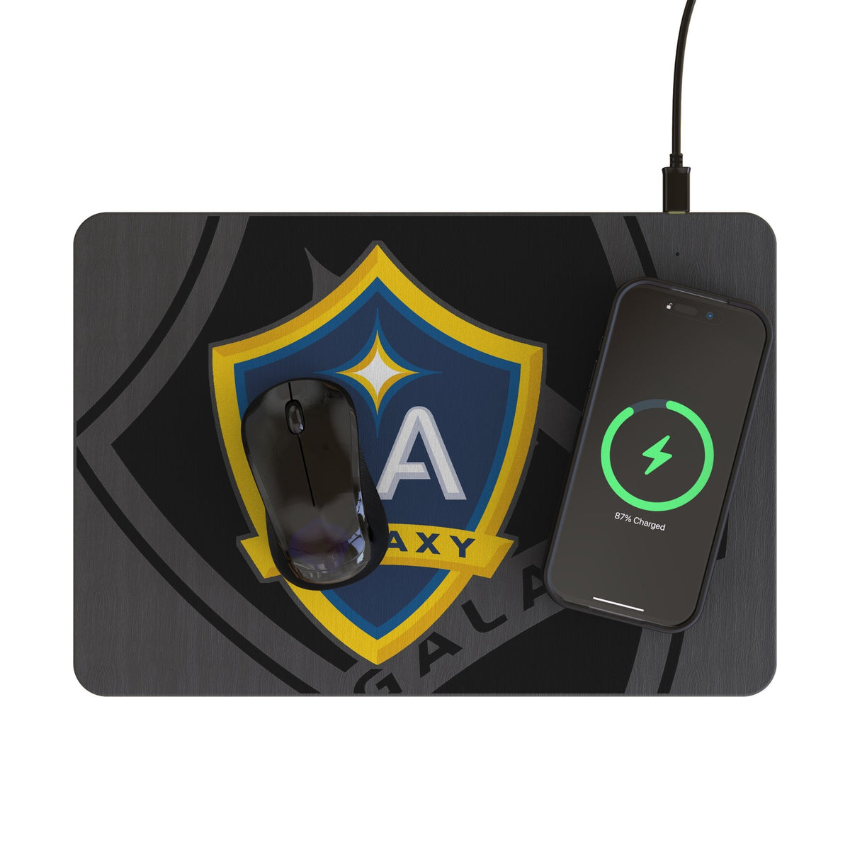 LA Galaxy Monocolor Tilt 15-Watt Wireless Charger and Mouse Pad