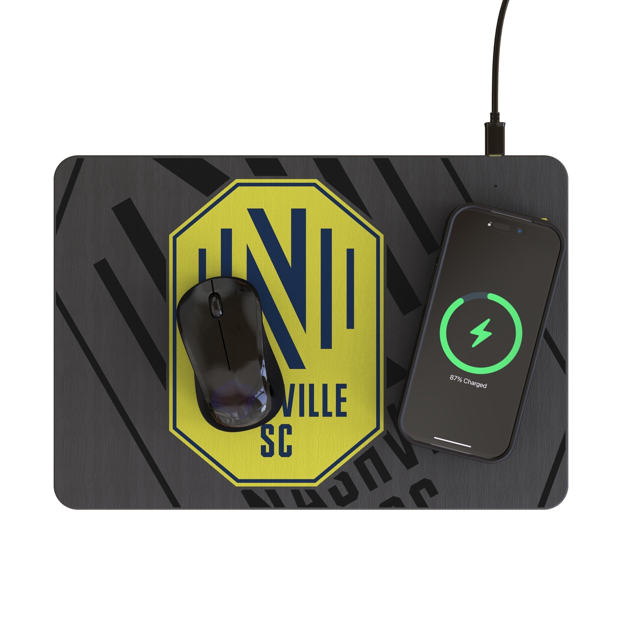 Nashville SC Monocolor Tilt 15-Watt Wireless Charger and Mouse Pad 2